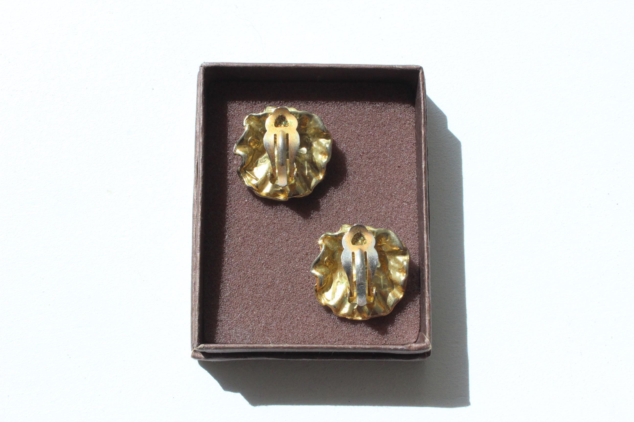 90s Abstract Undulating 'Organic' Clip Ons