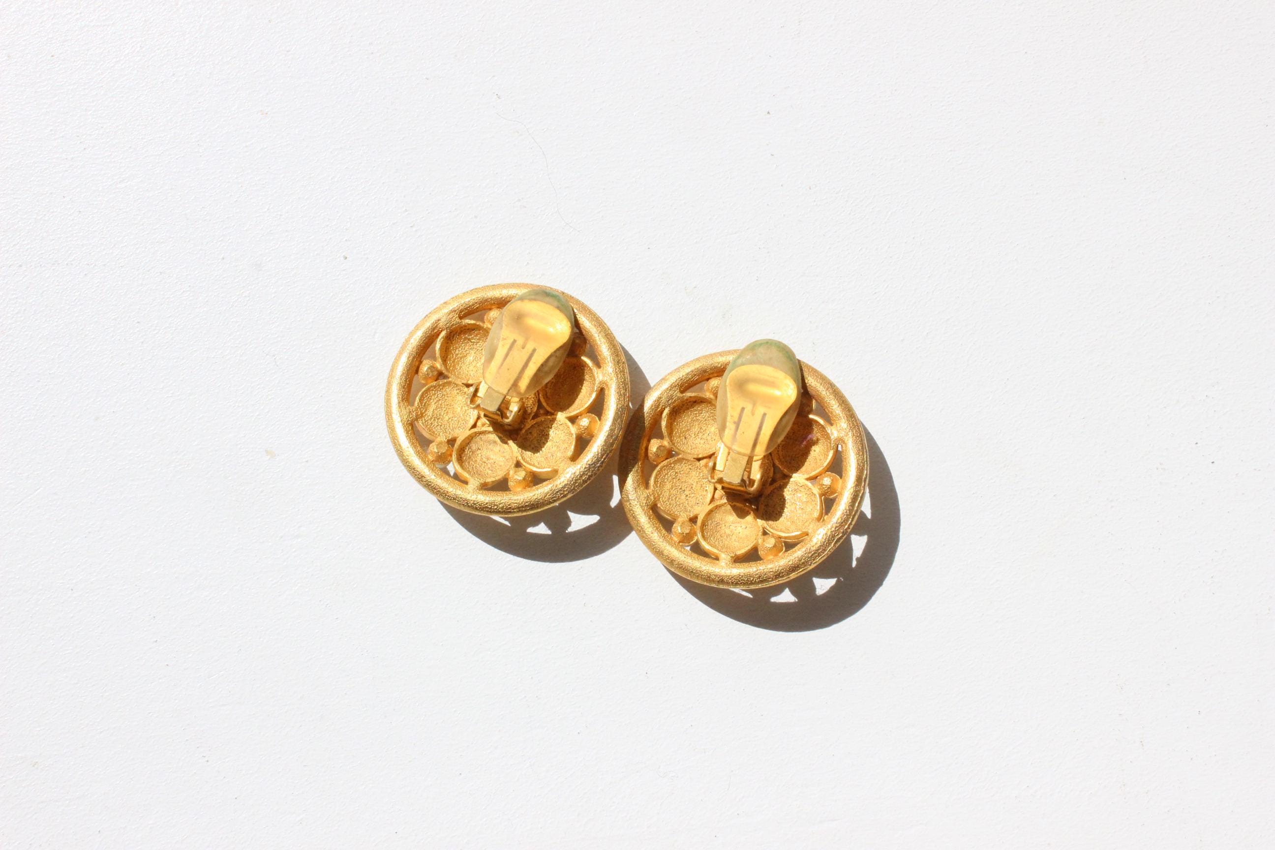 80s Baroque Renaissance Oversized Clip Ons
