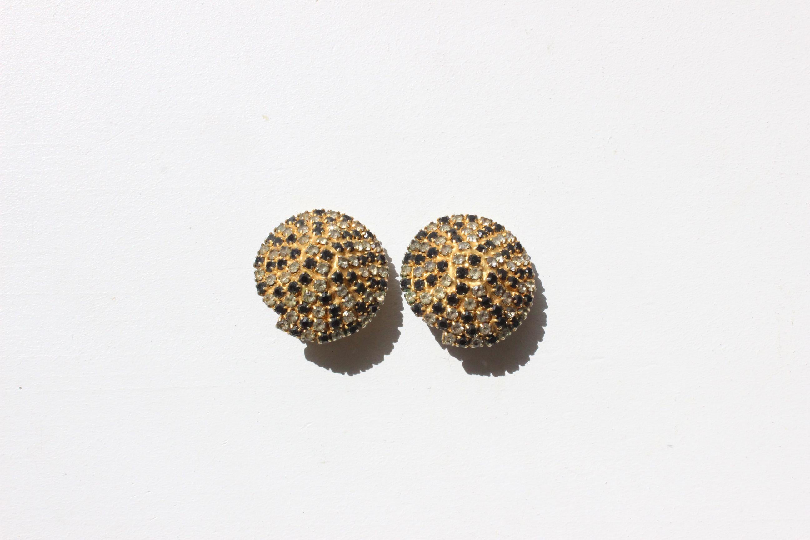 80s Glam Rhinestone Clip Ons