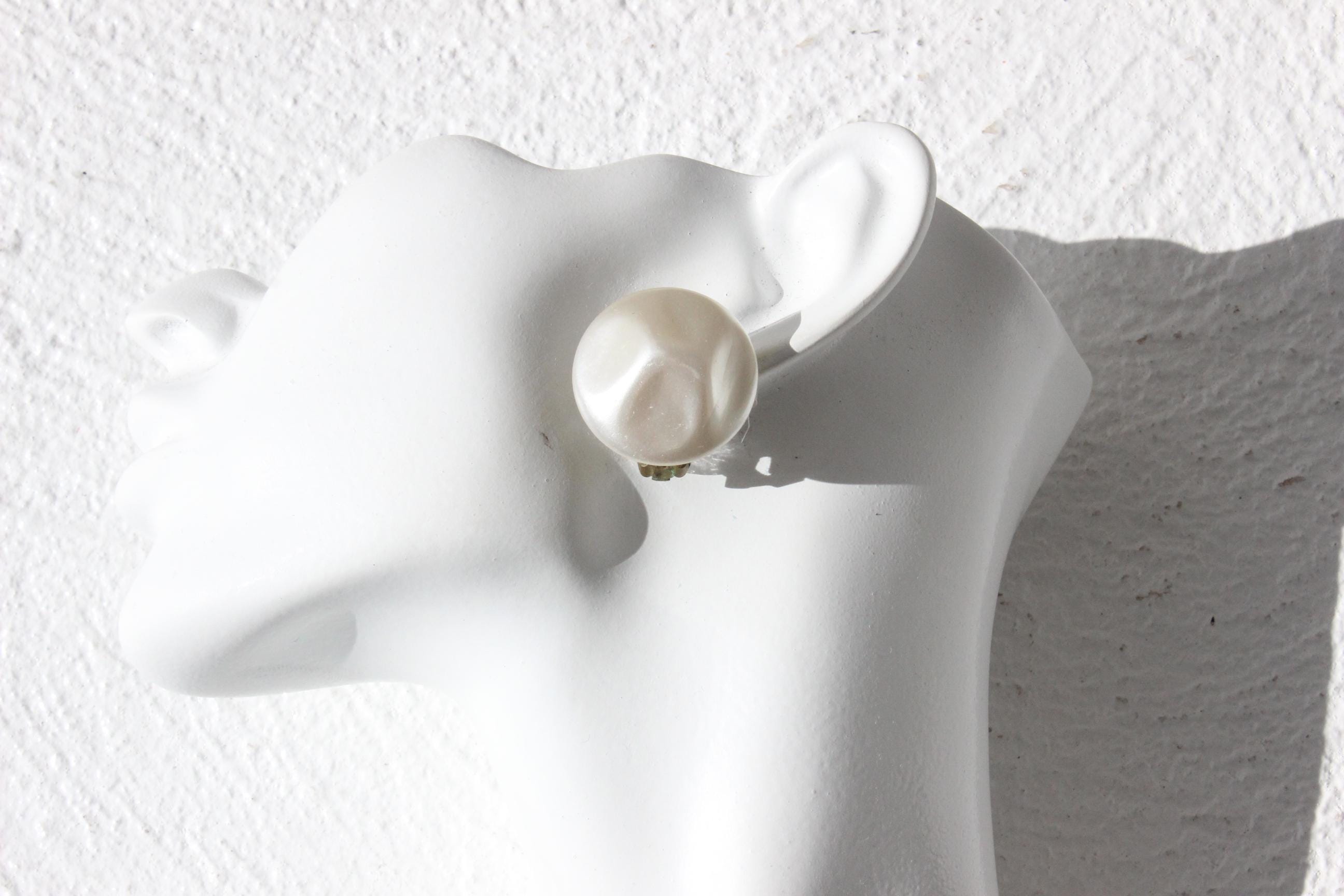 80s Pearlescent Ivory Clip Ons
