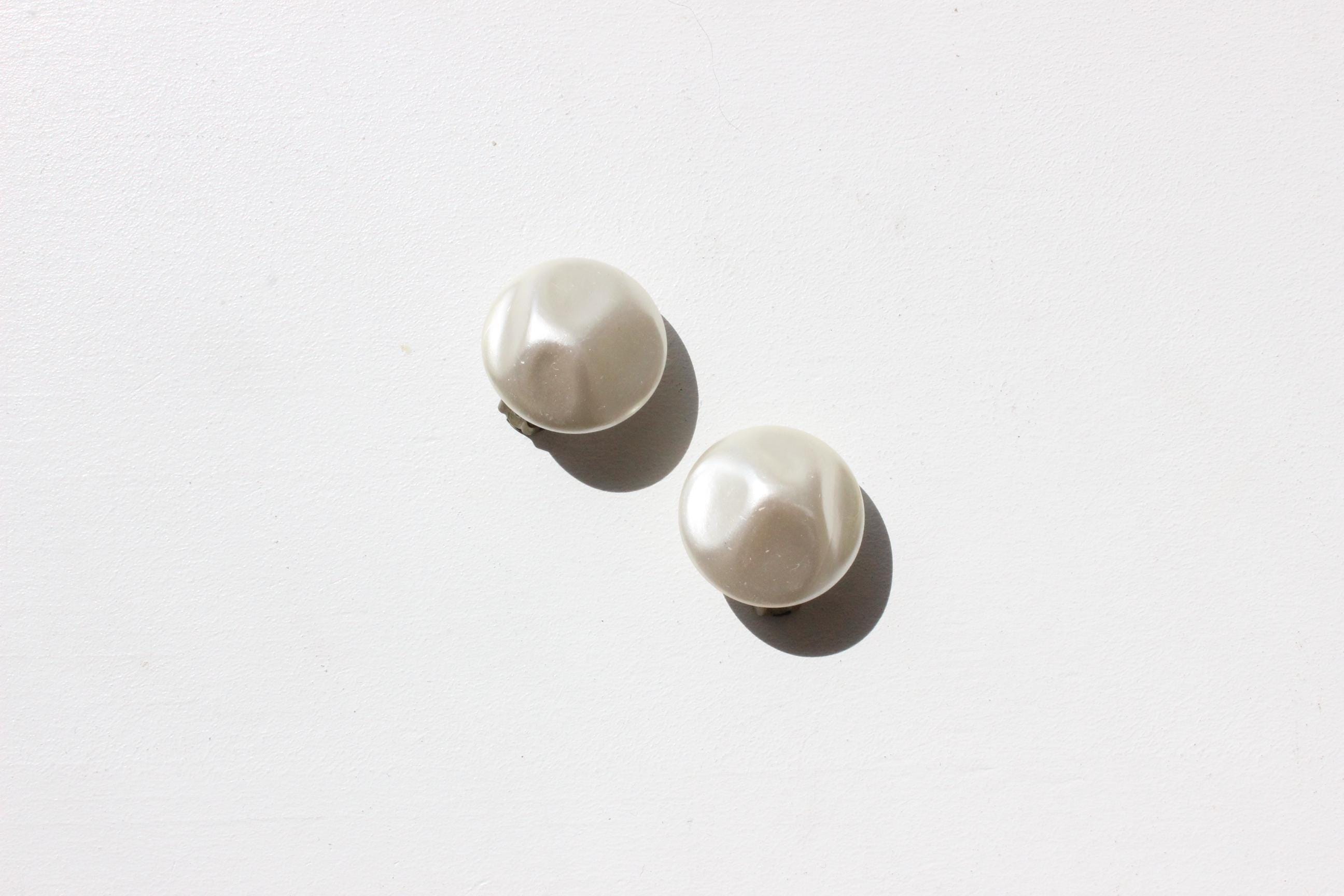 80s Pearlescent Ivory Clip Ons
