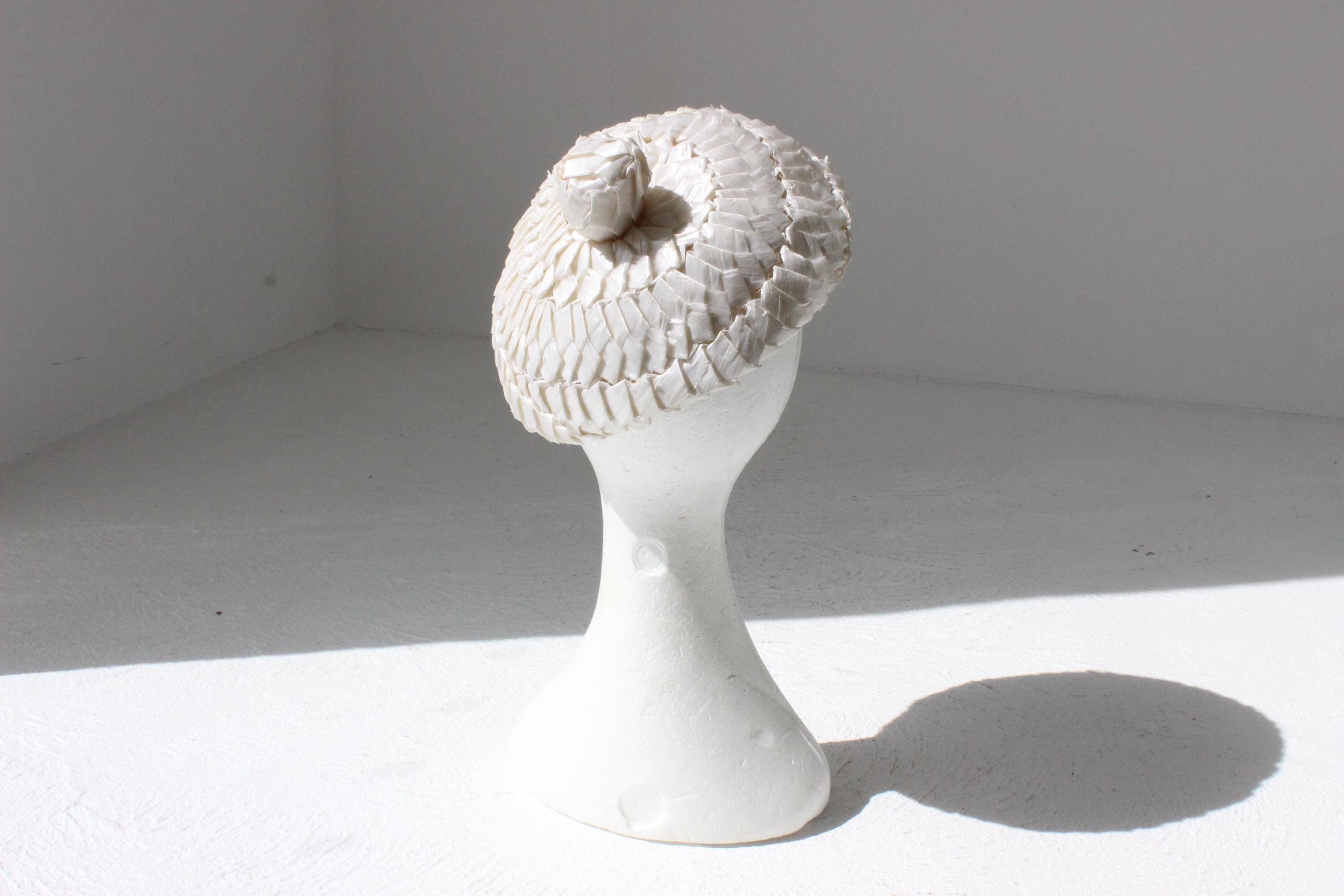 60s Woven Raffia 'Beret' Hat