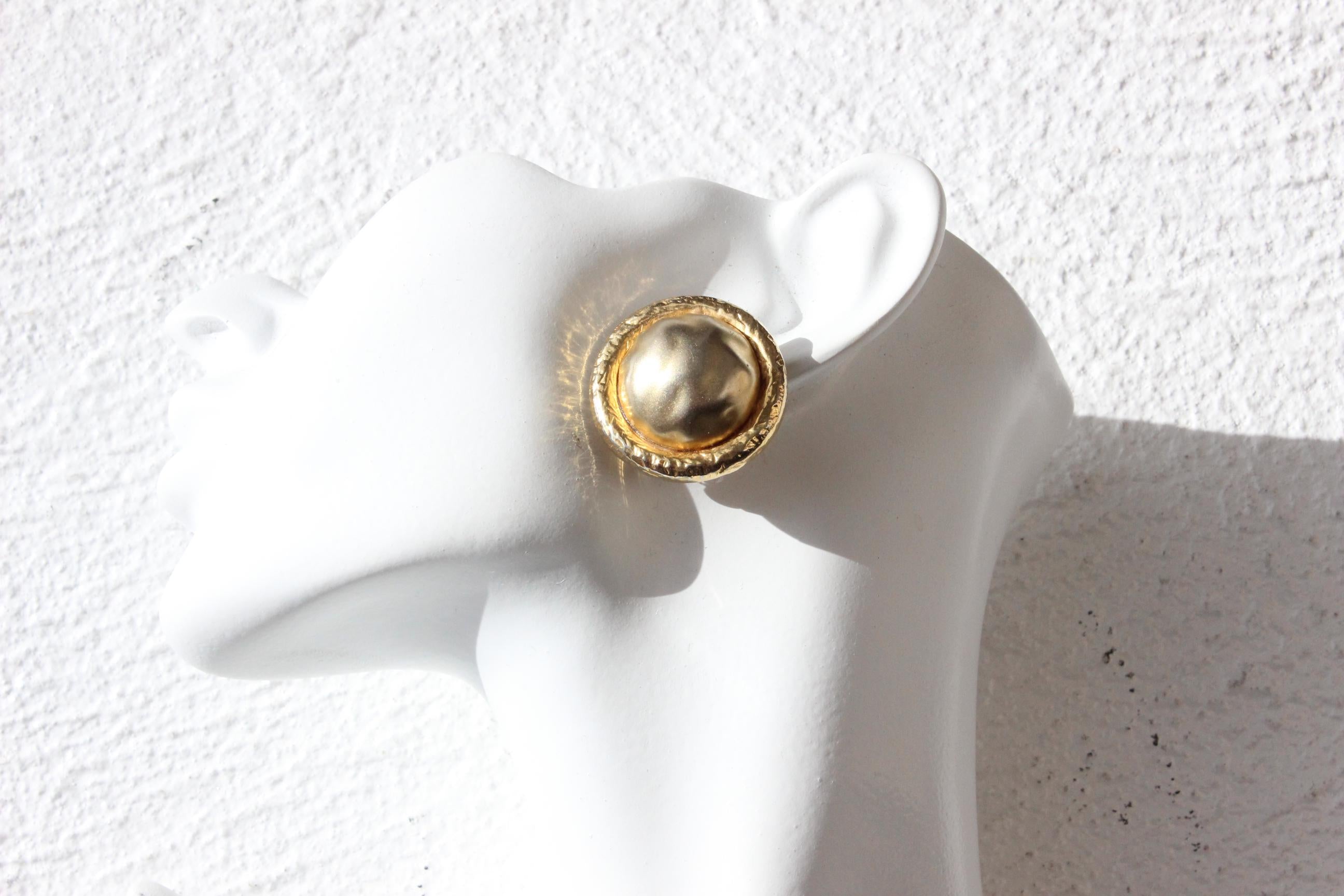 80s Modernist Chunky Gold Clip Ons