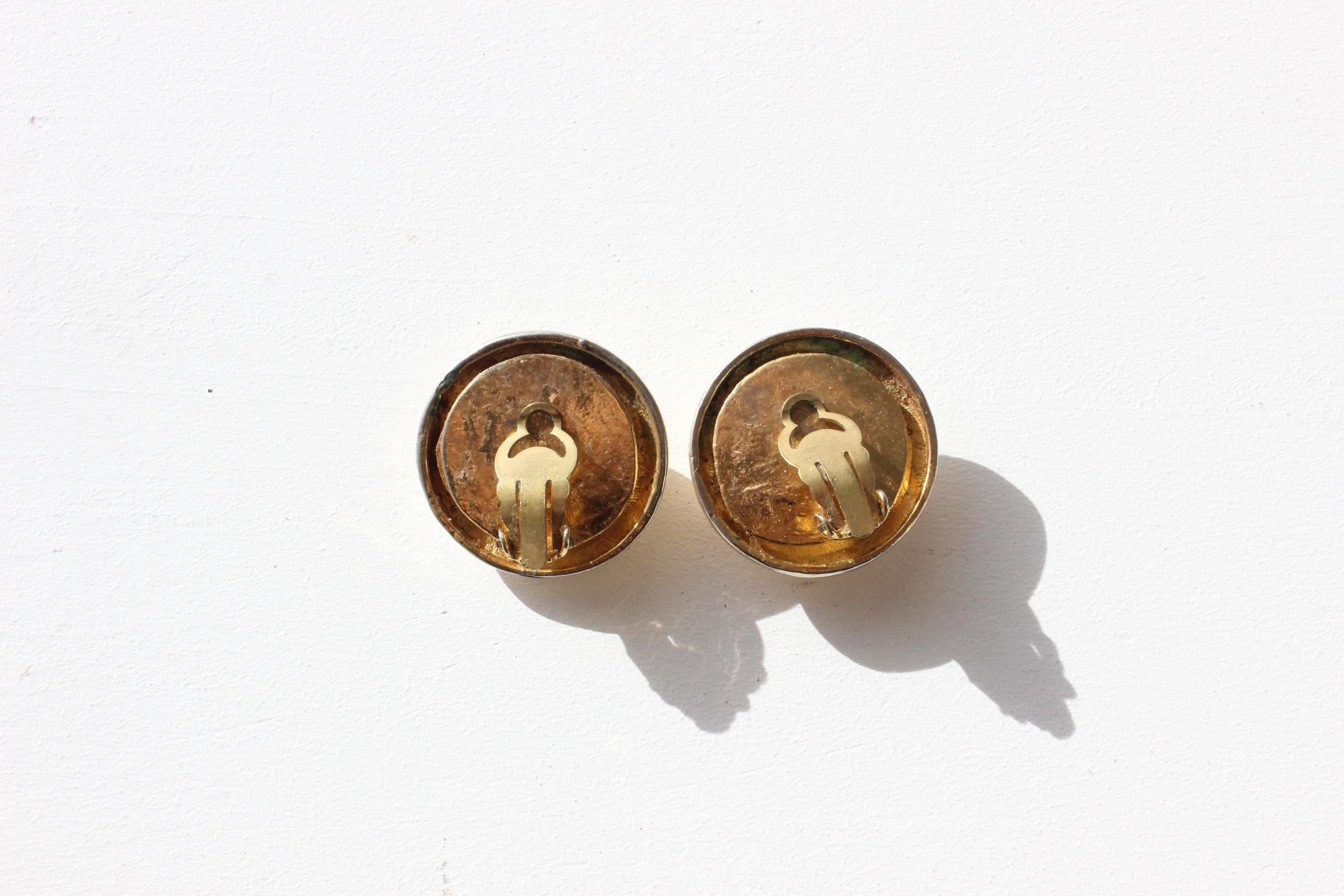 80s Modernist Chunky Gold Clip Ons