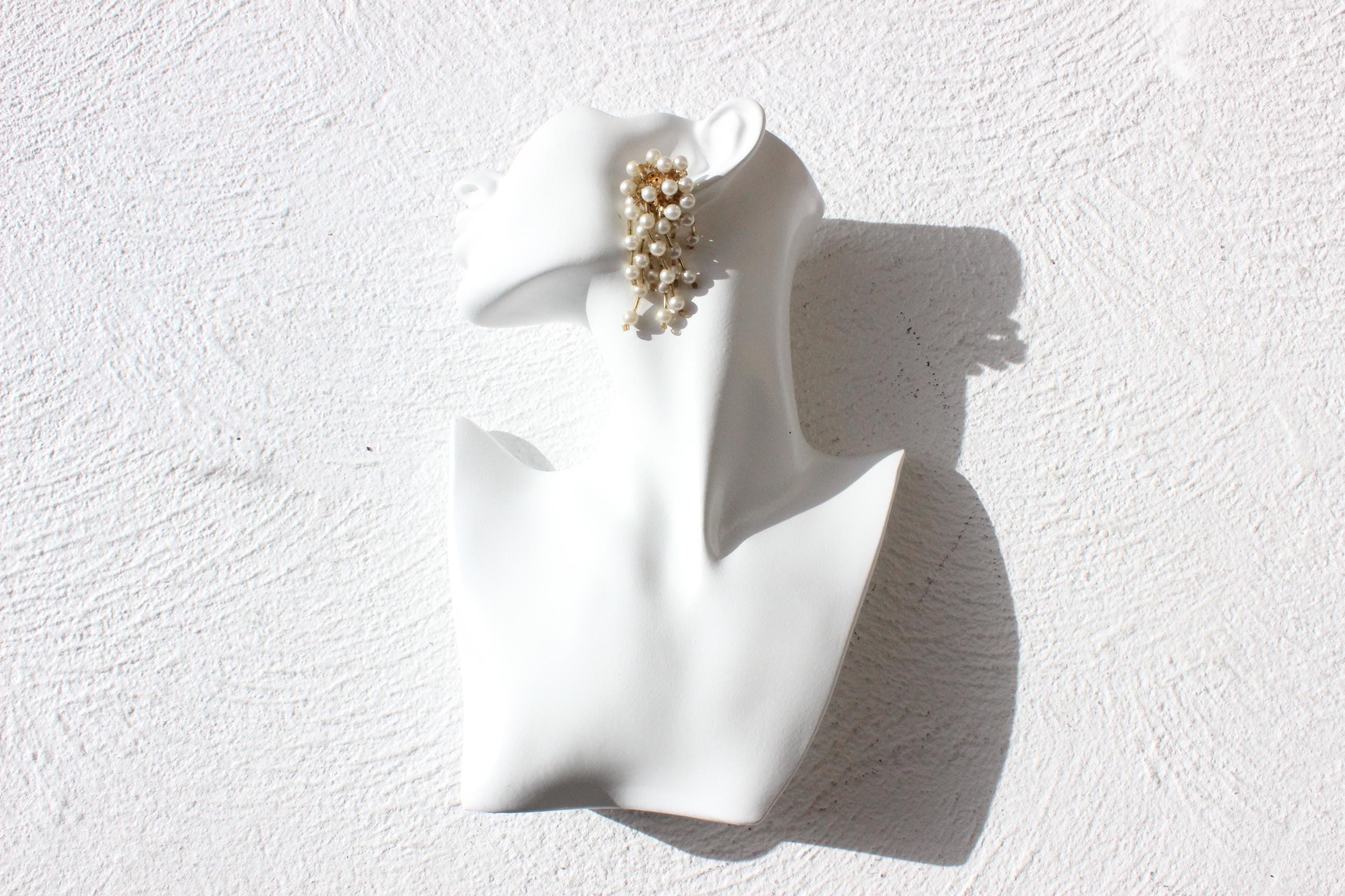 80s Pearl & Gold Chandelier Clip Ons