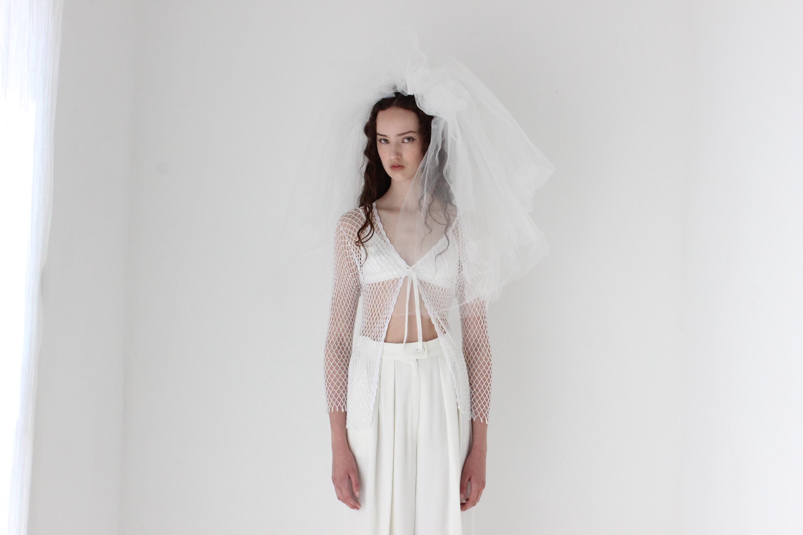 Y2K Beaded Net Party Top