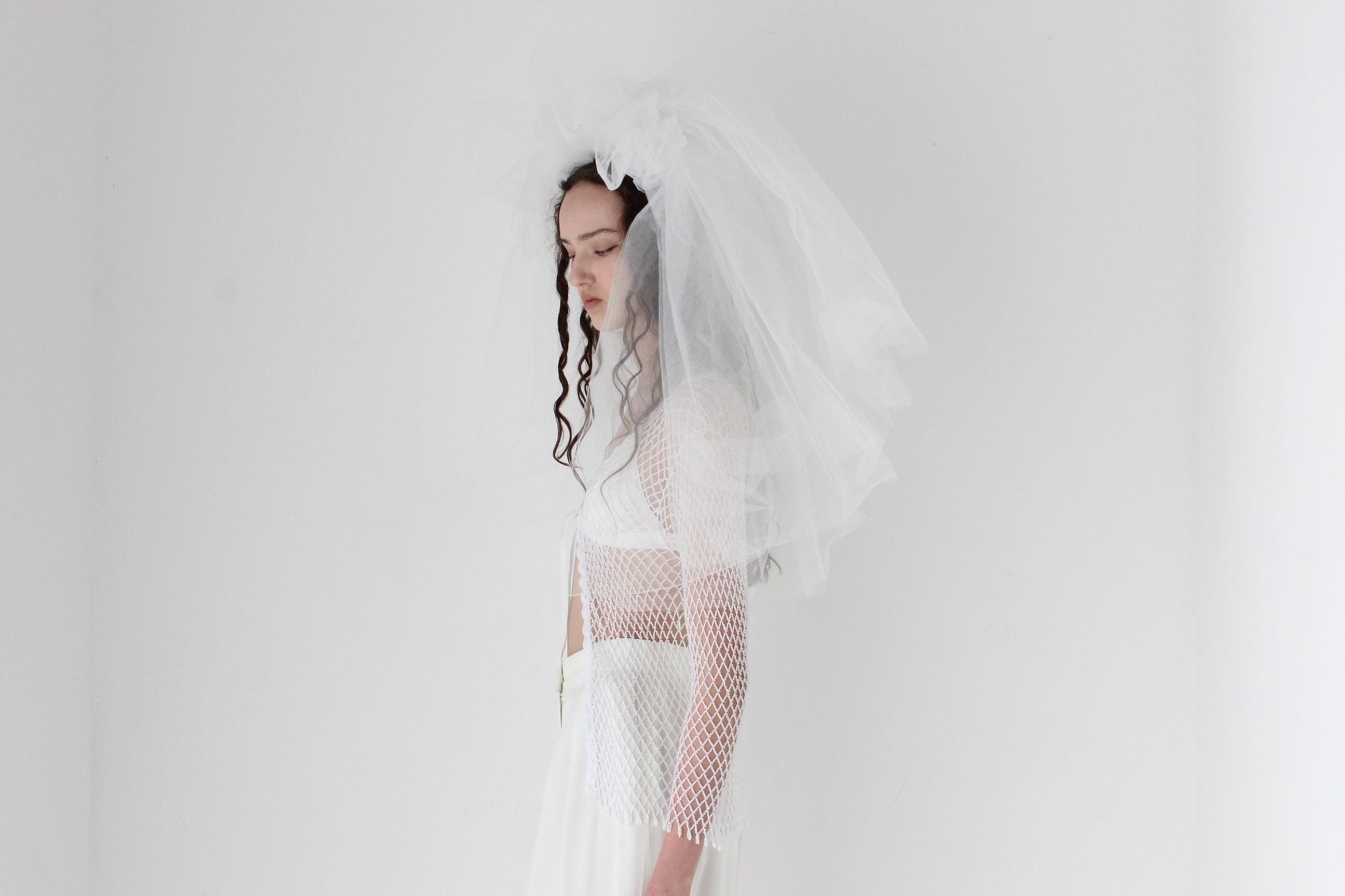 Y2K Beaded Net Party Top