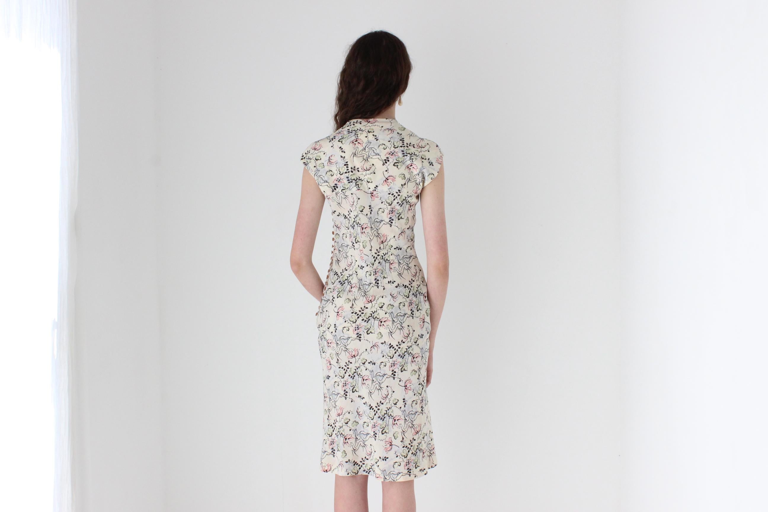 1995 Archival Chloé by Karl Lagerfeld Bias Cut Silk Tea Dress