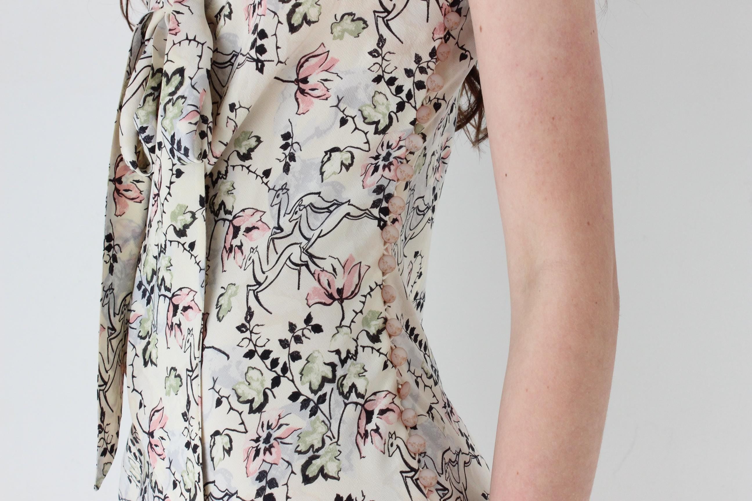 1995 Archival Chloé by Karl Lagerfeld Bias Cut Silk Tea Dress