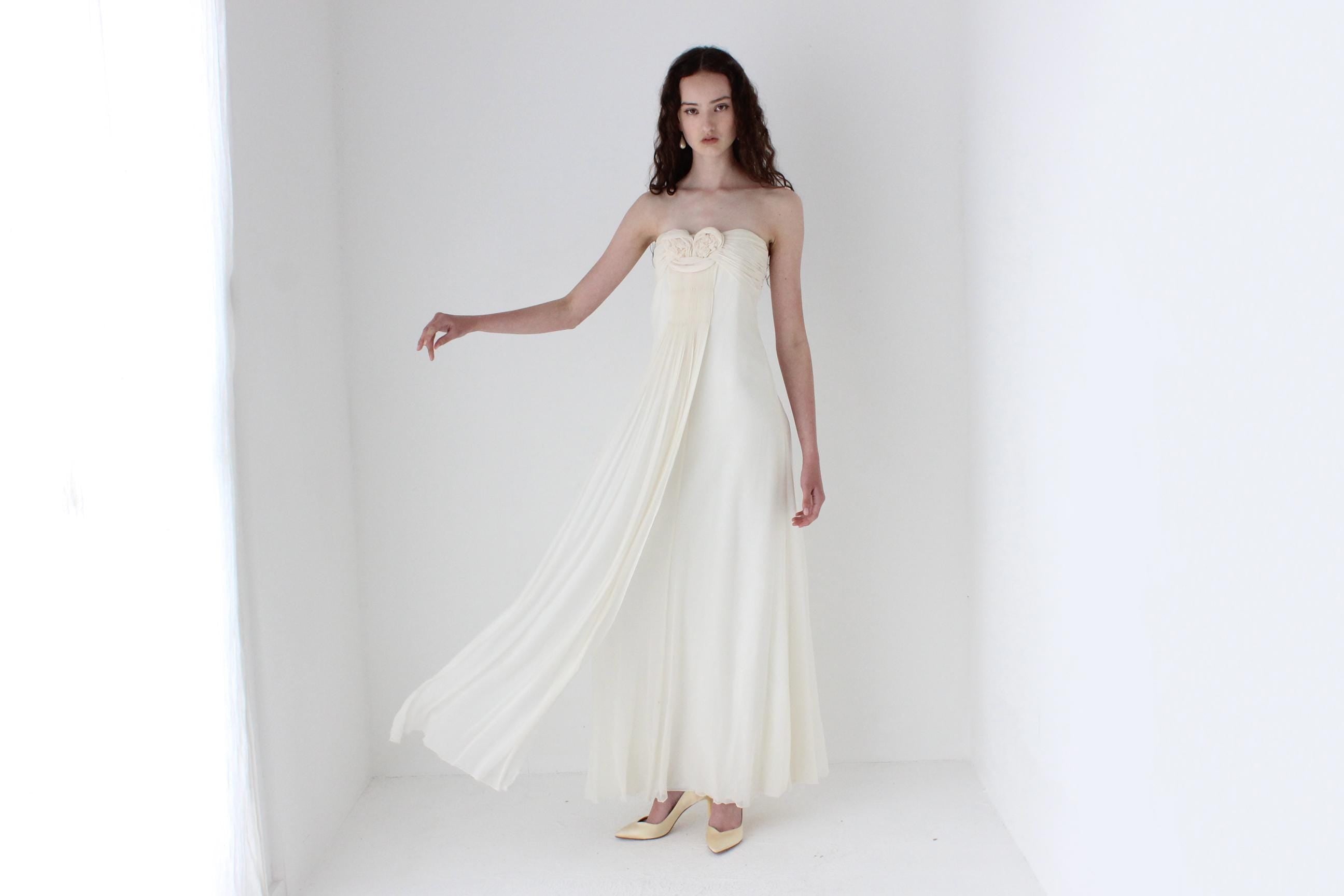 2000s Lisa Ho Whimsical Silk Georgette Gown