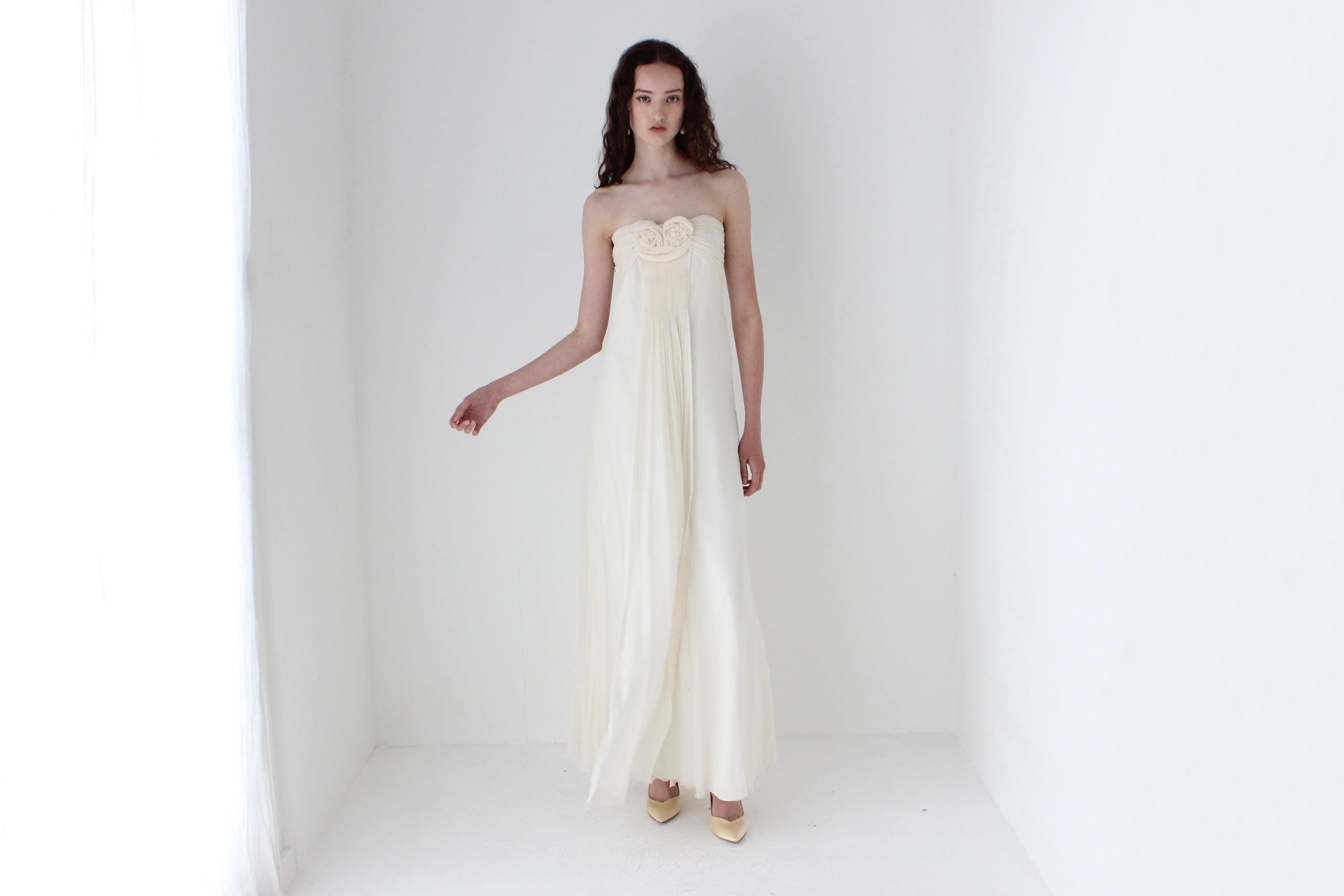 2000s Lisa Ho Whimsical Silk Georgette Gown