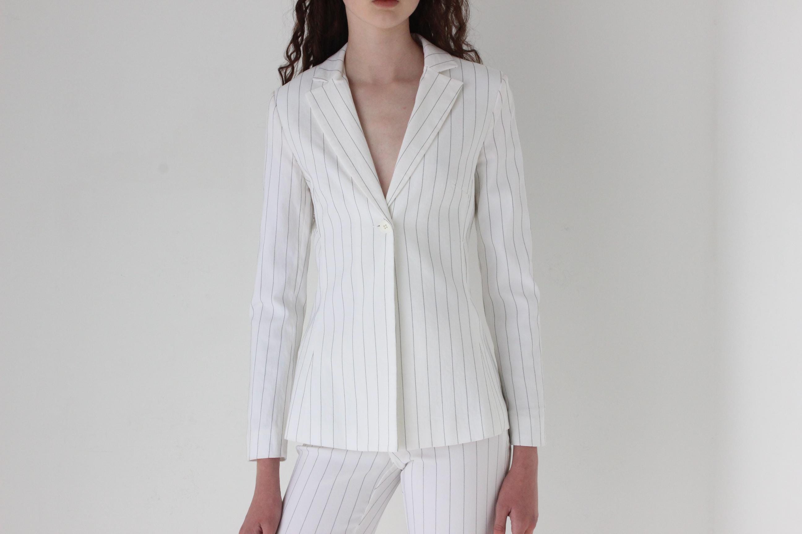 Y2K Pinstripe Capri Suit