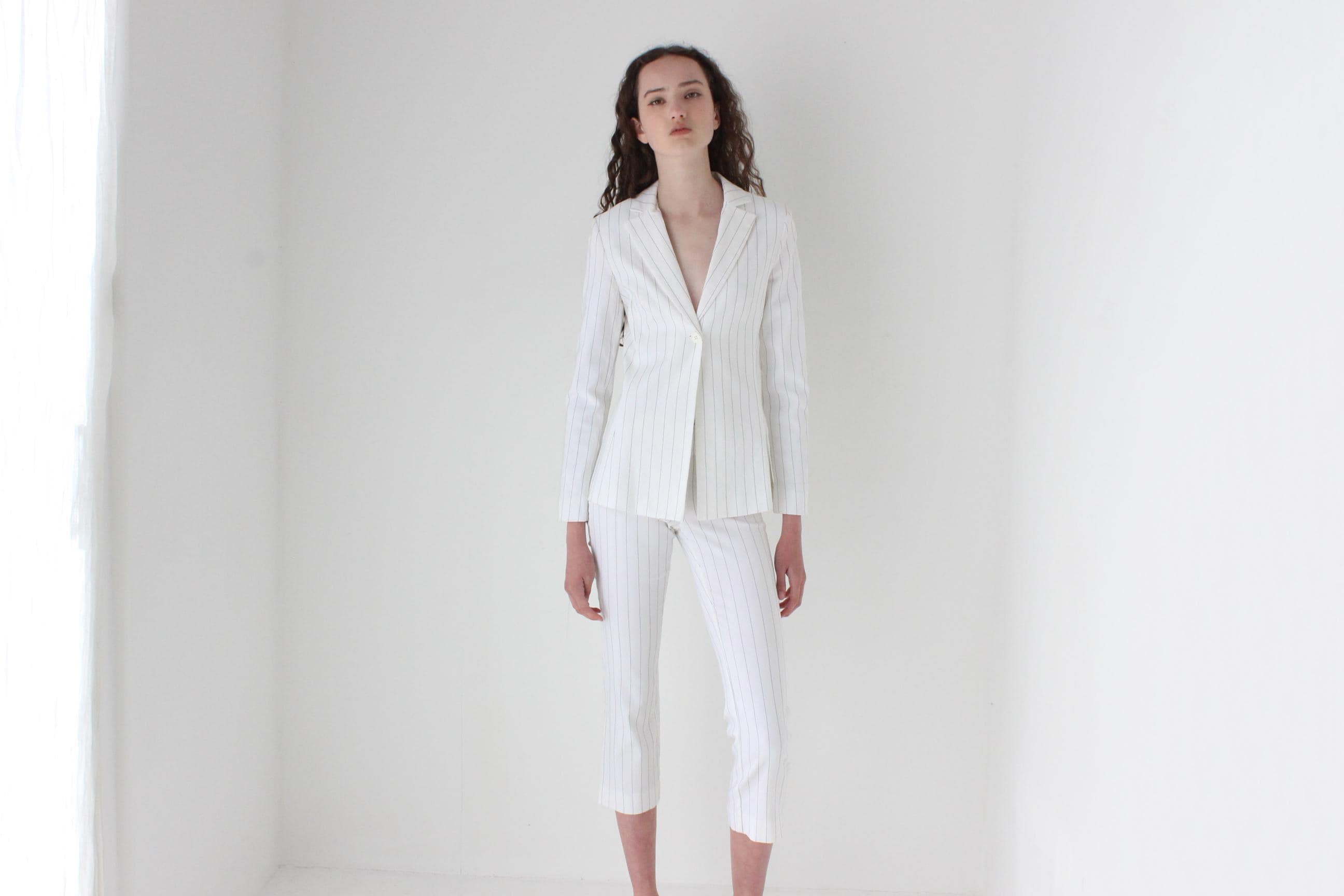 Y2K Pinstripe Capri Suit