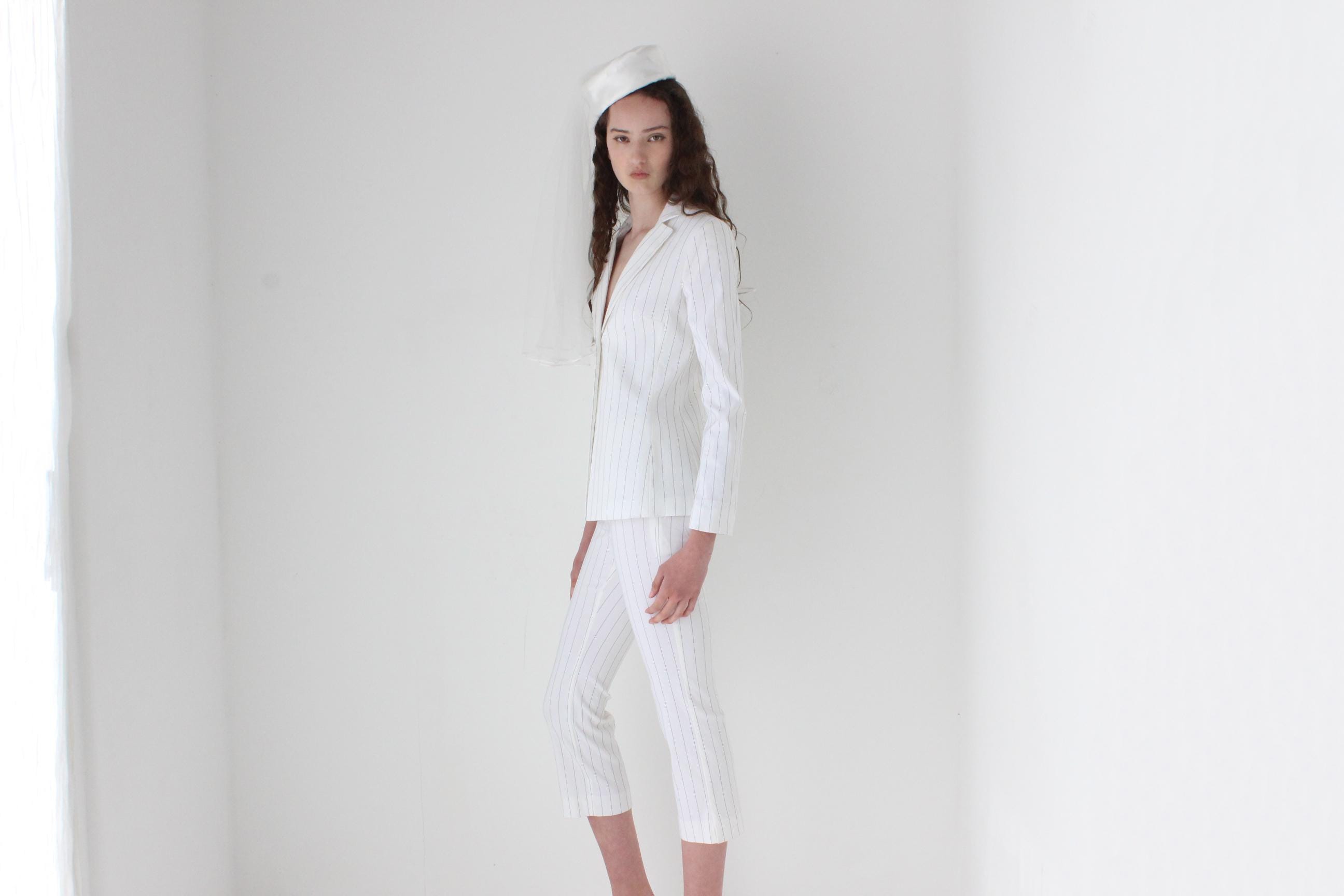 Y2K Pinstripe Capri Suit