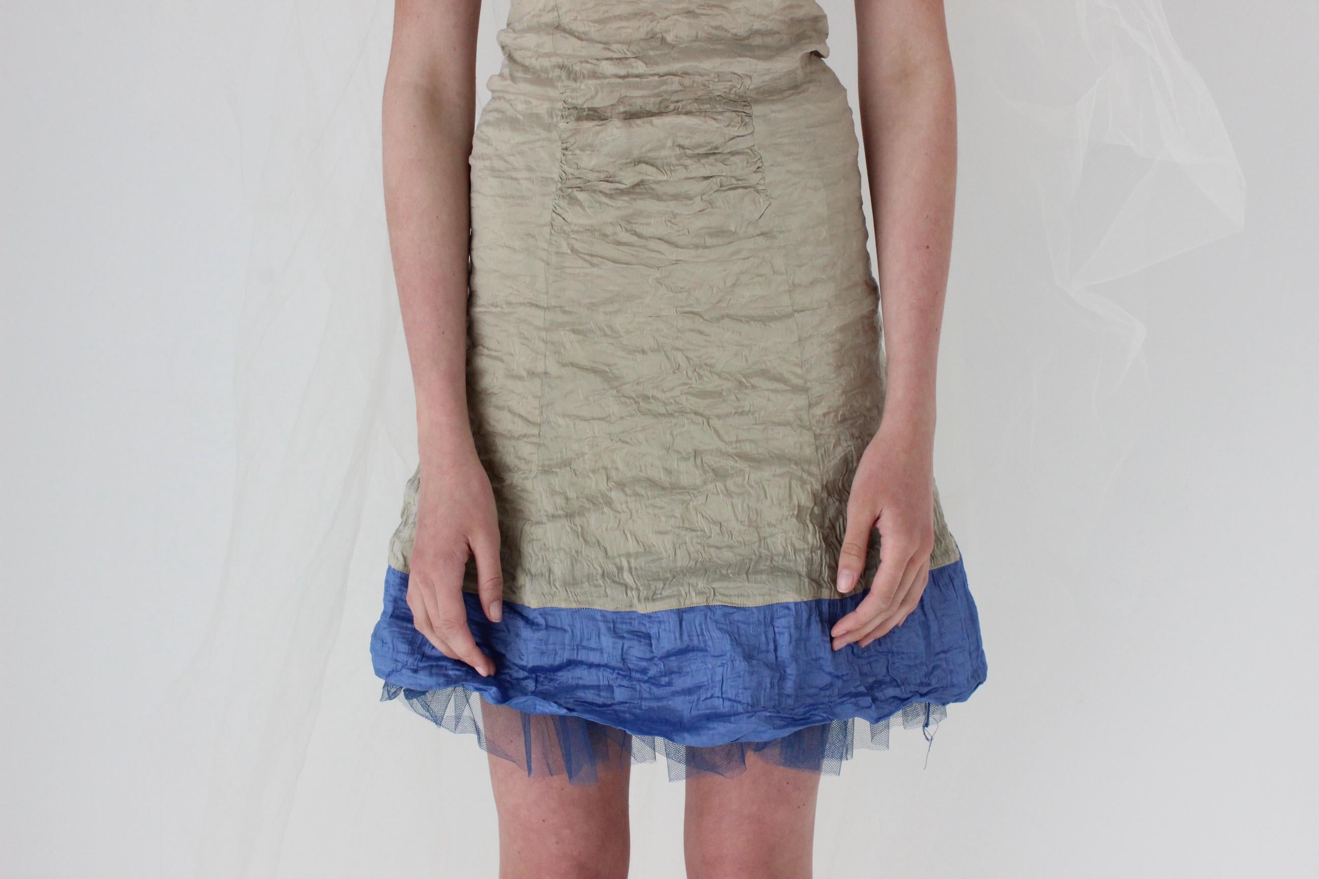 Y2K Nicole Miller Metallic Strapless Mini