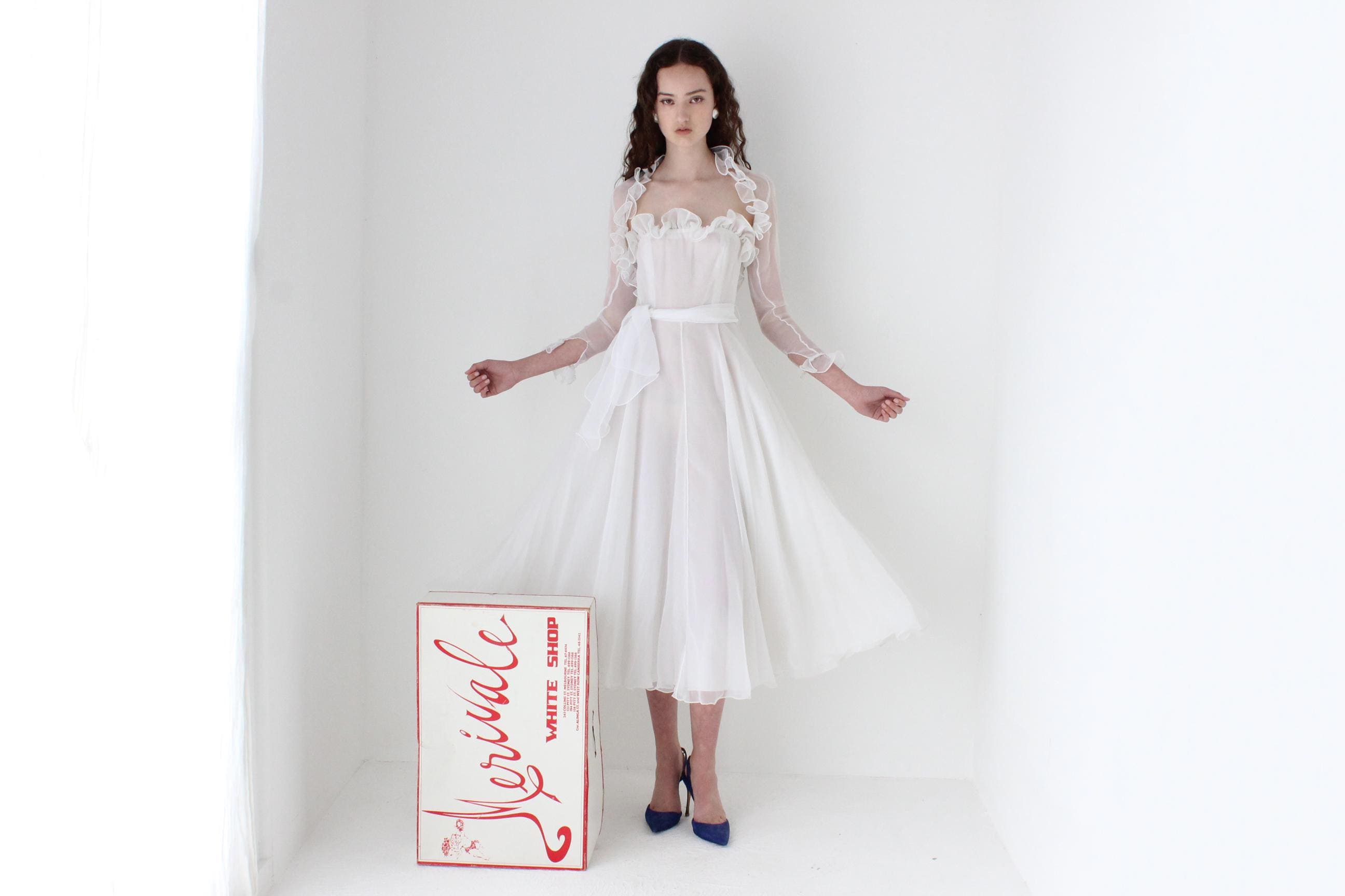 Historic 80s Merivale Hemmes Ruffle Dress & Bolero Set