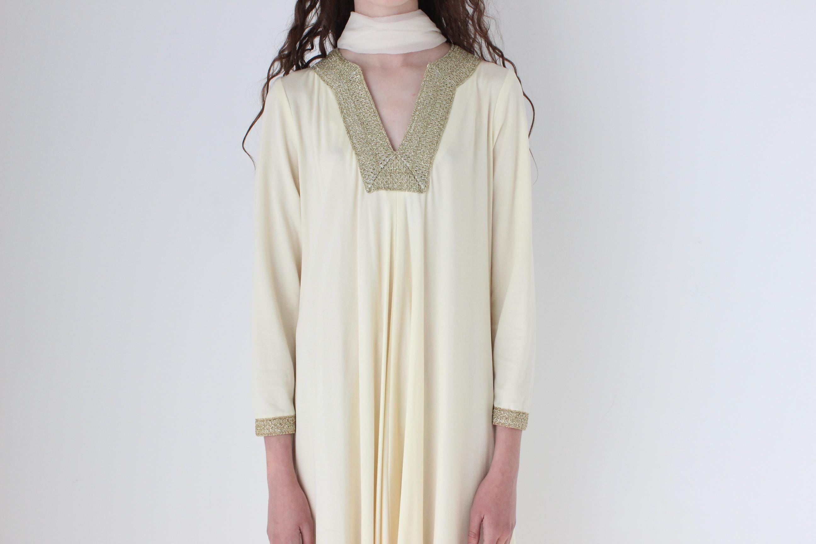 70s Disco Goddess Sweeping Jersey Dress