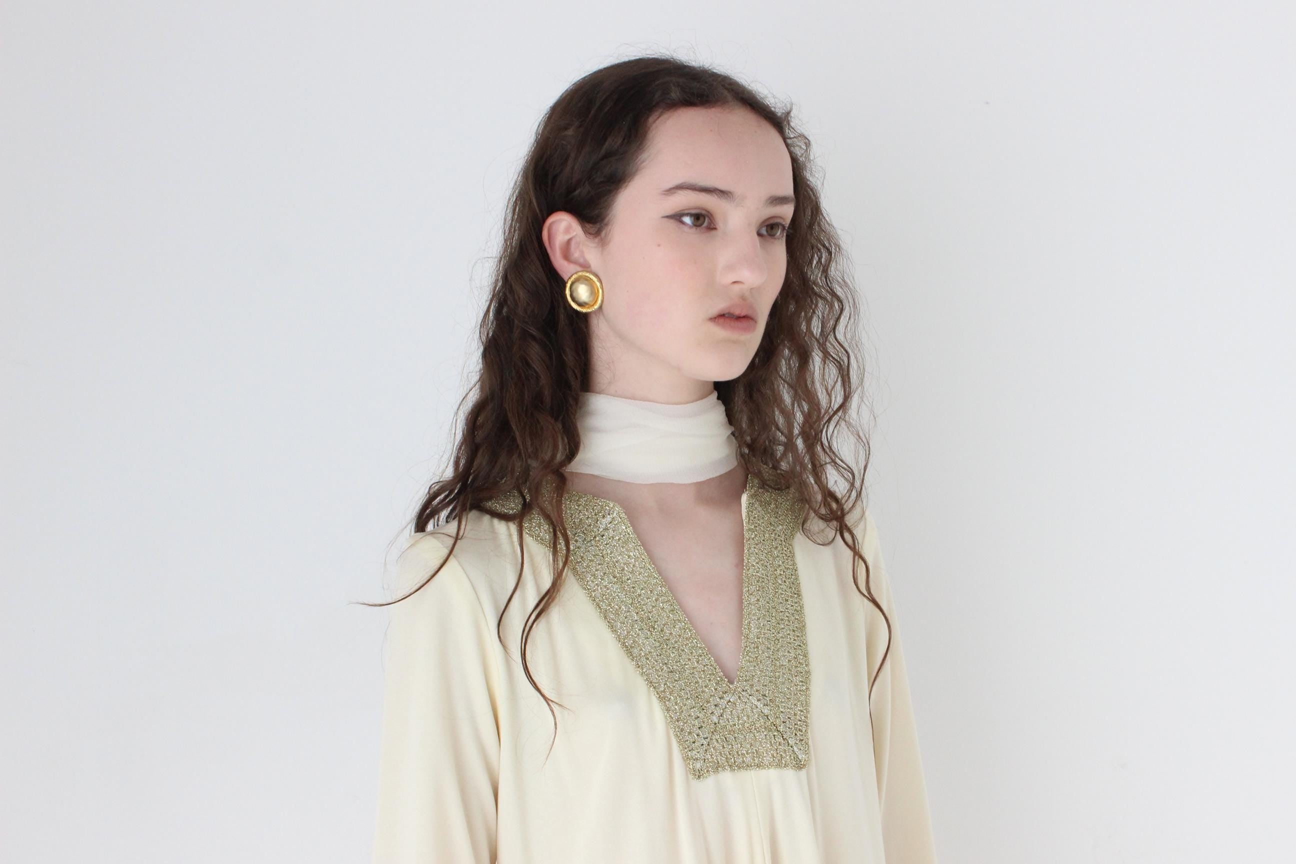 80s Modernist Chunky Gold Clip Ons