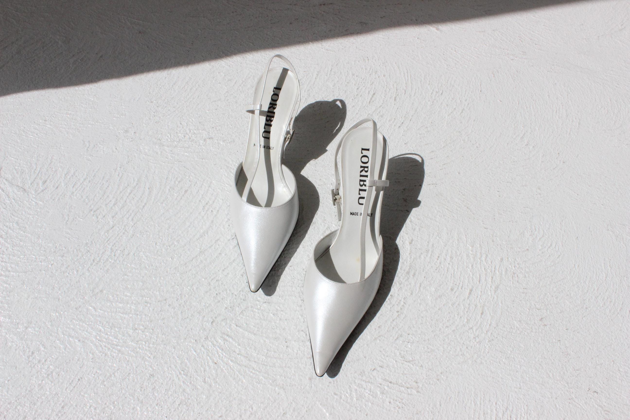 Y2K Italian Vintage Pointed Leather Heels - Euro 39