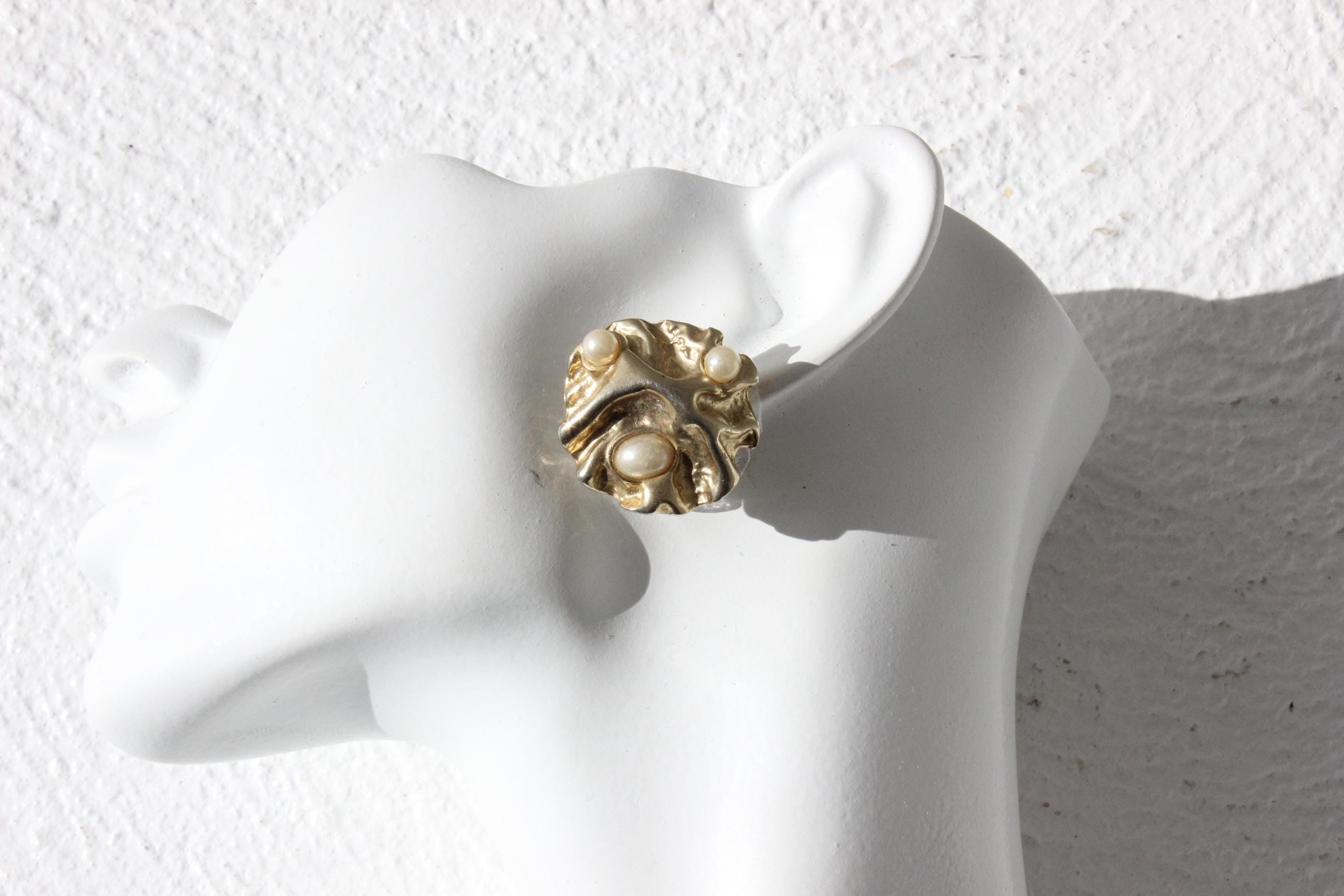 90s Abstract Undulating 'Organic' Clip Ons