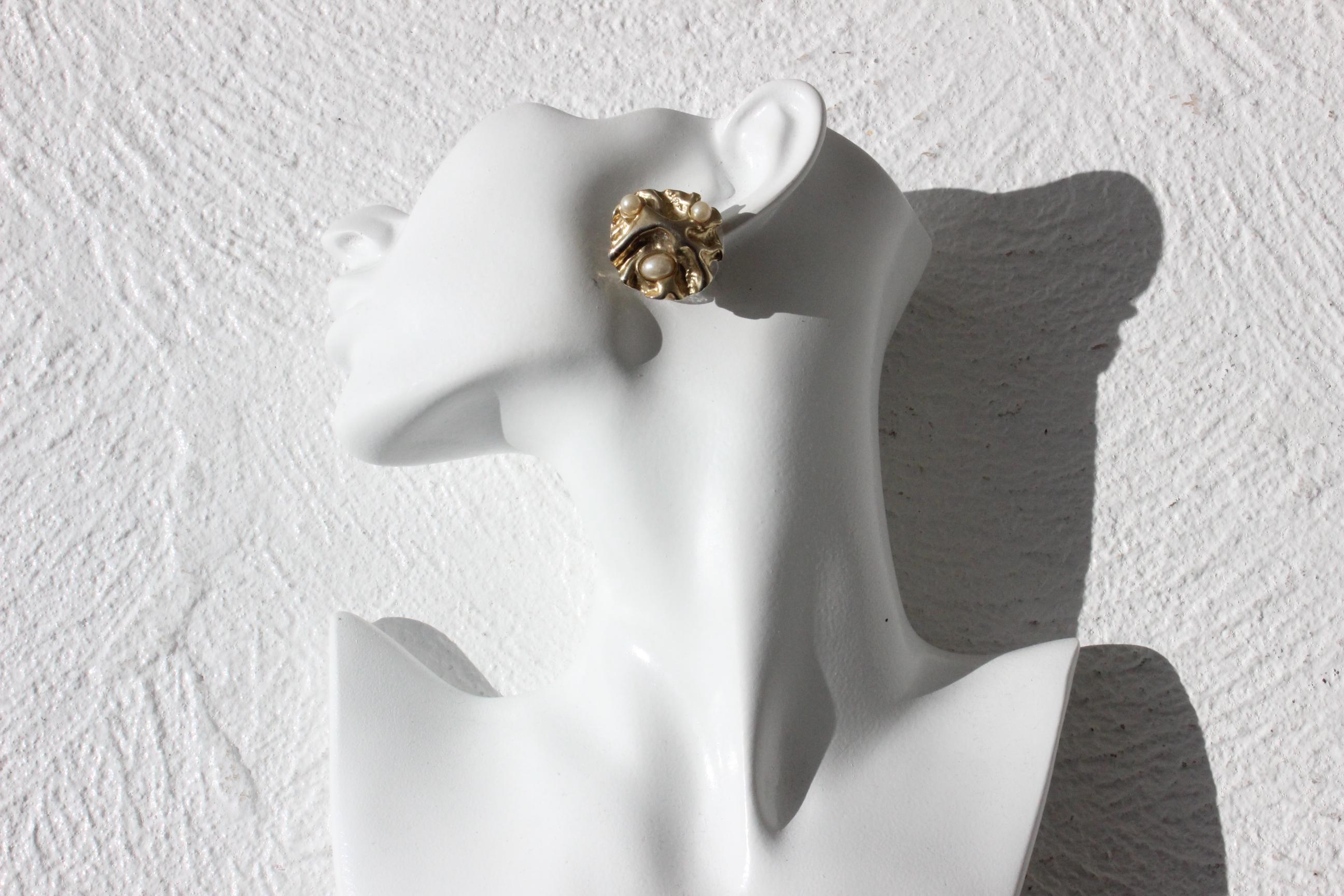 90s Abstract Undulating 'Organic' Clip Ons