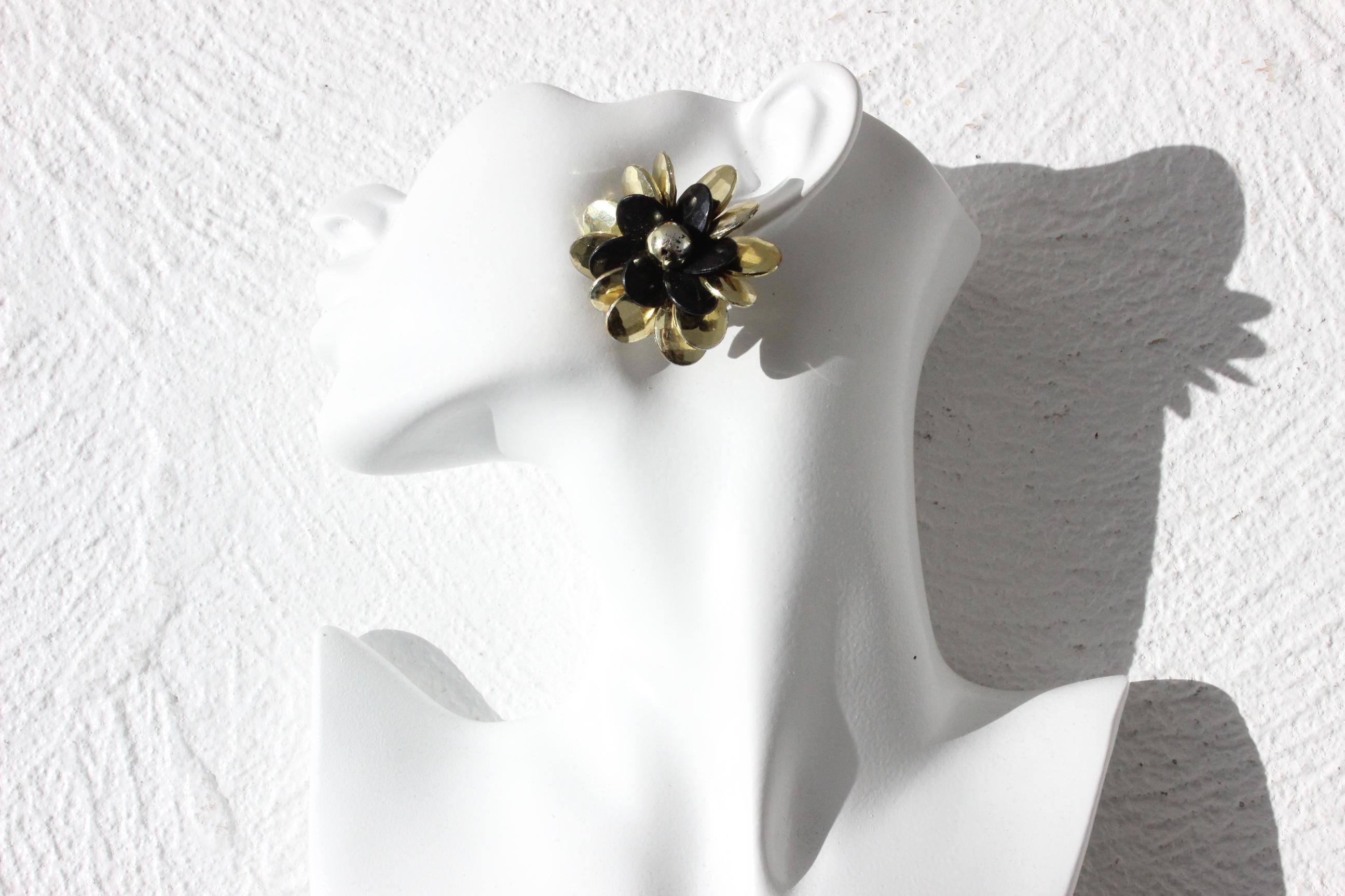 80s Fun Beaded Oversized Flower Clip Ons