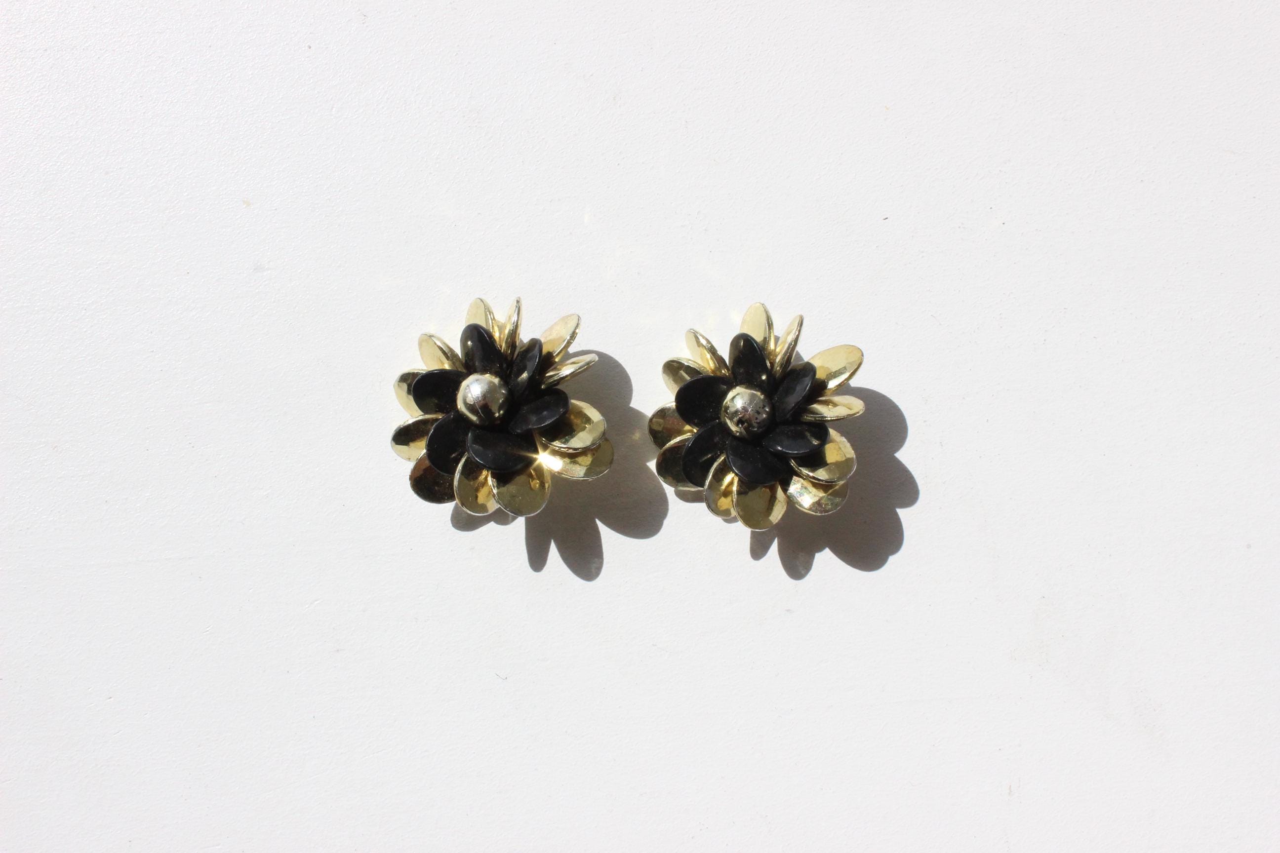 80s Fun Beaded Oversized Flower Clip Ons