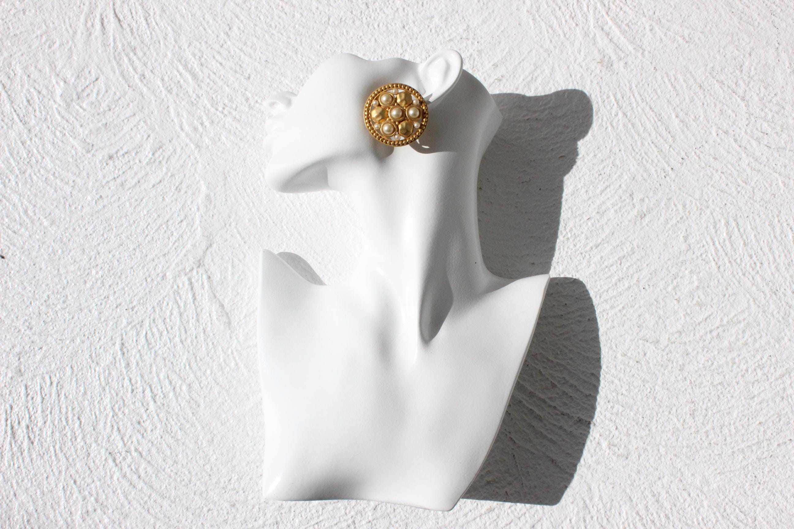 80s Baroque Renaissance Oversized Clip Ons
