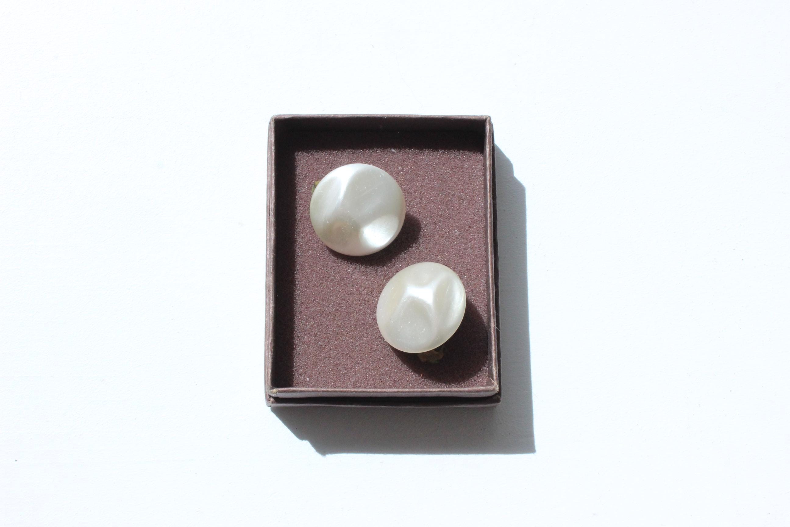 80s Pearlescent Ivory Clip Ons