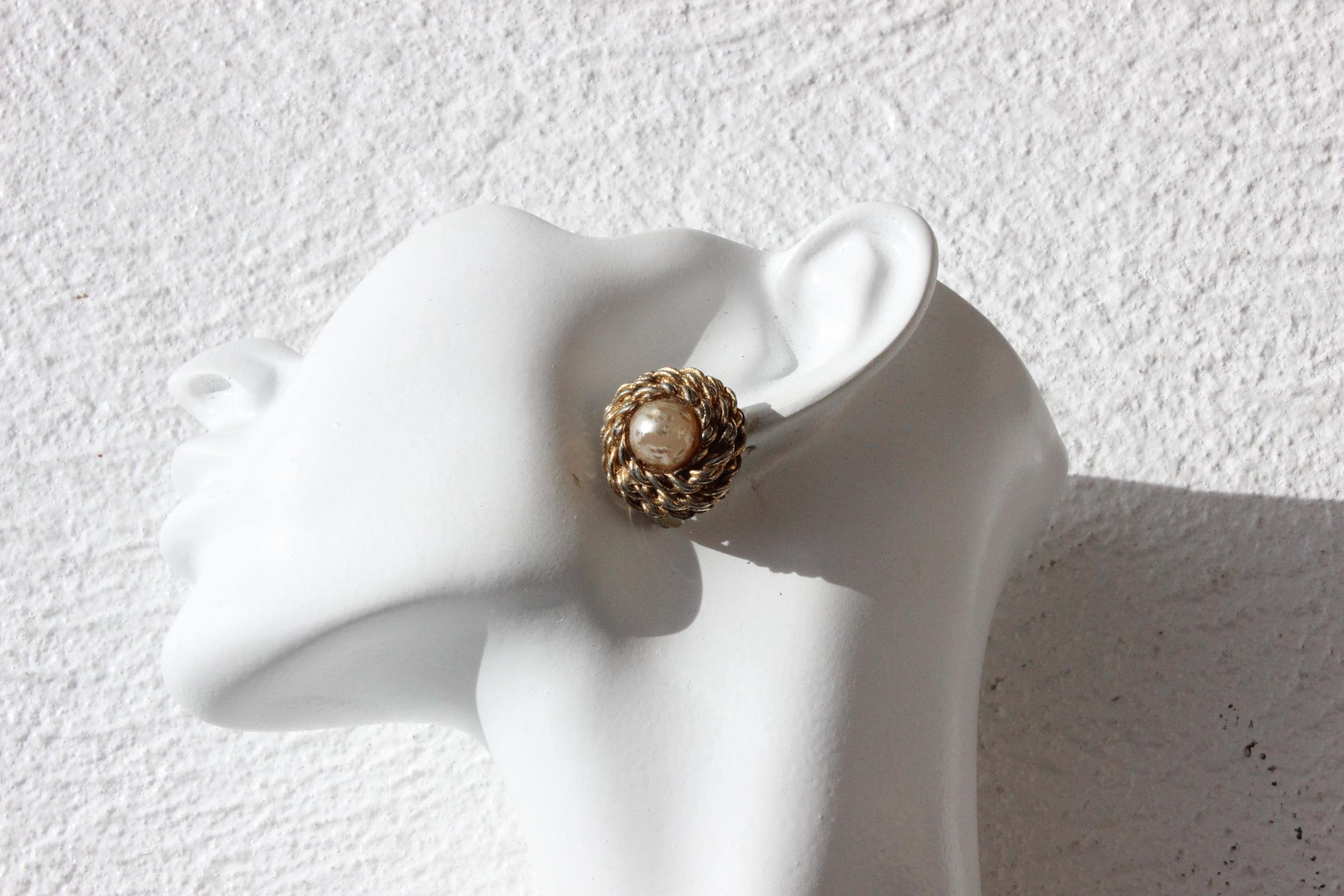 80s Baroque Gold Tone Metal Clip Ons