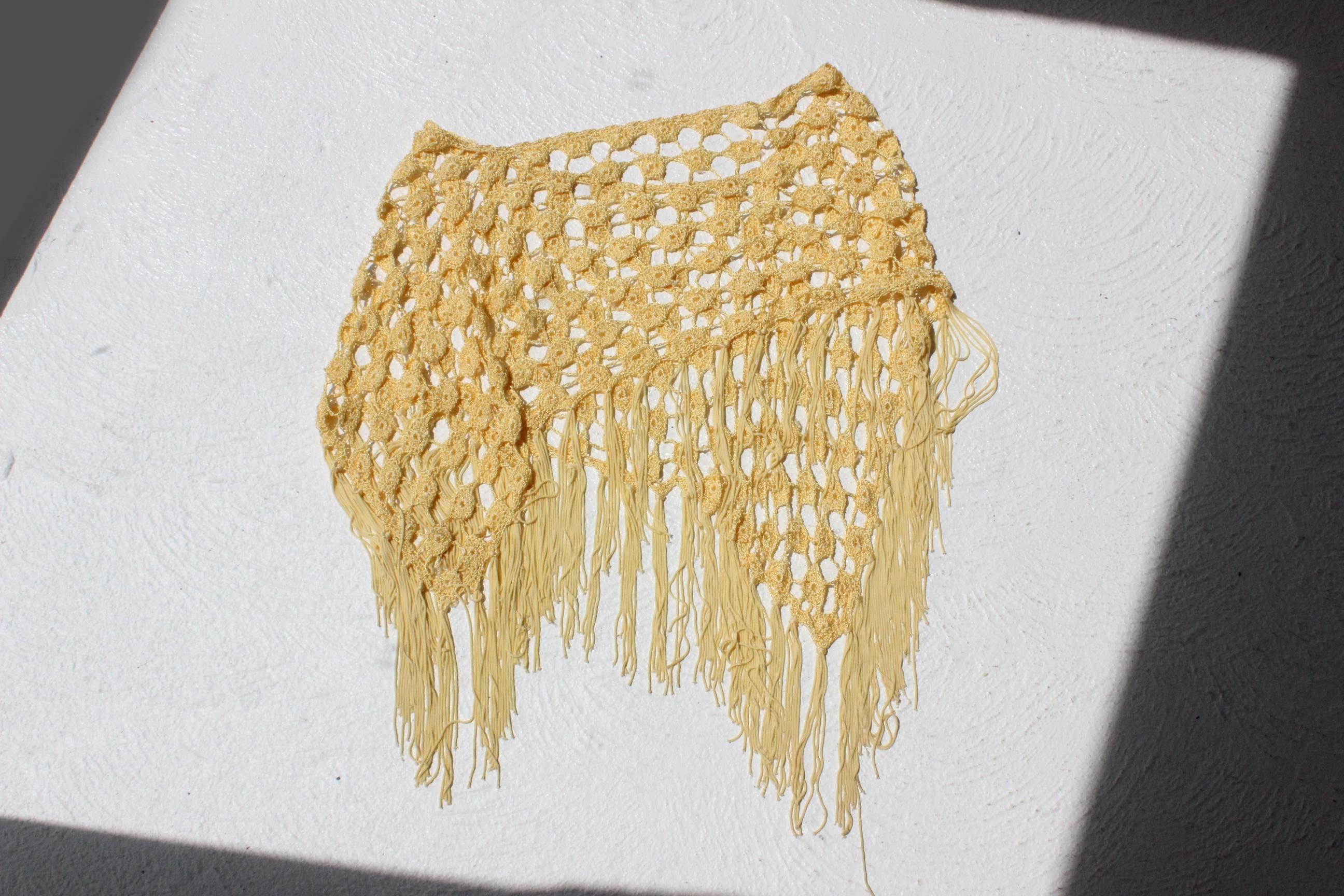 FRENCH COLLECTION Y2K Crochet & Fringe Skirt or Layering Piece