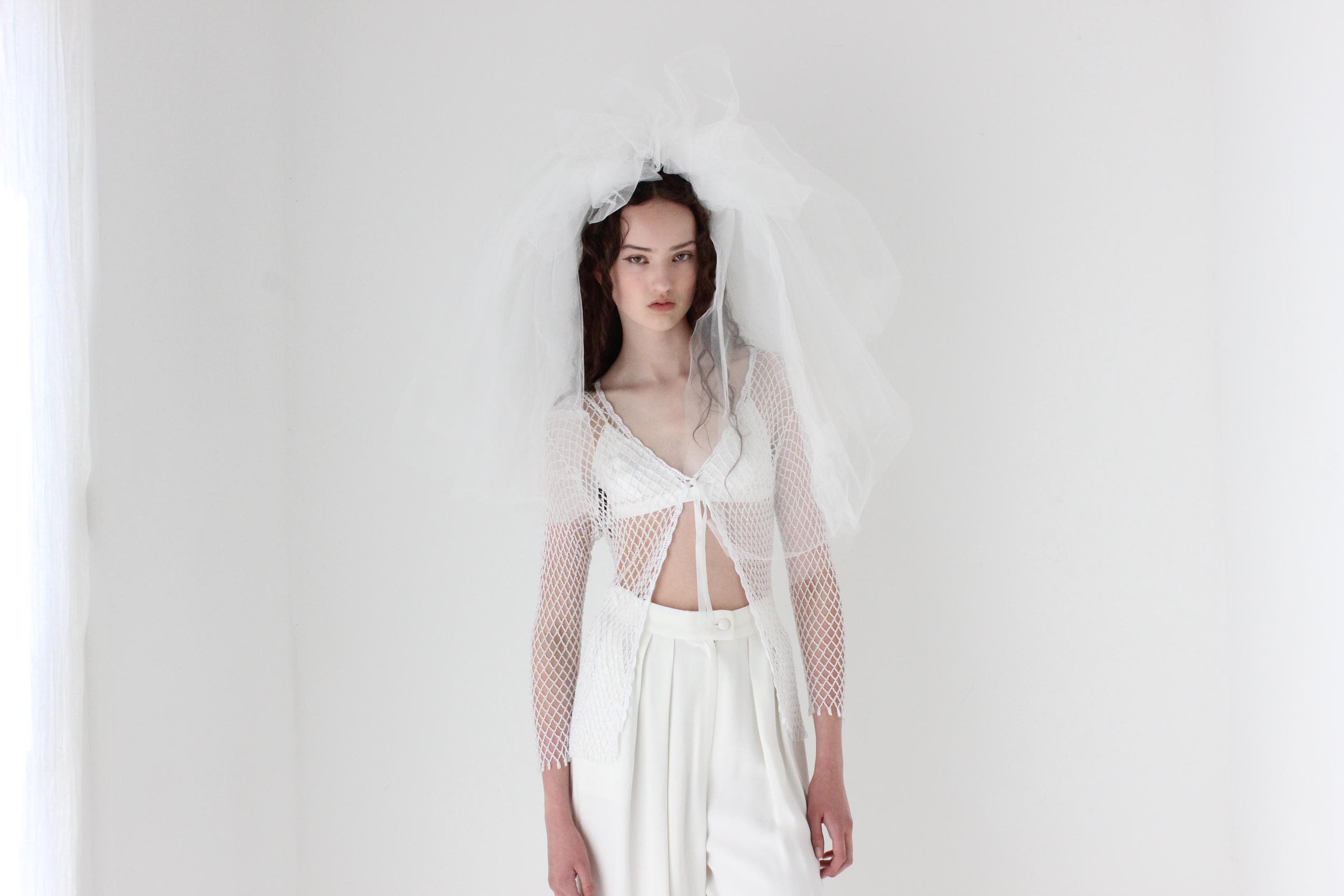 Y2K Beaded Net Party Top