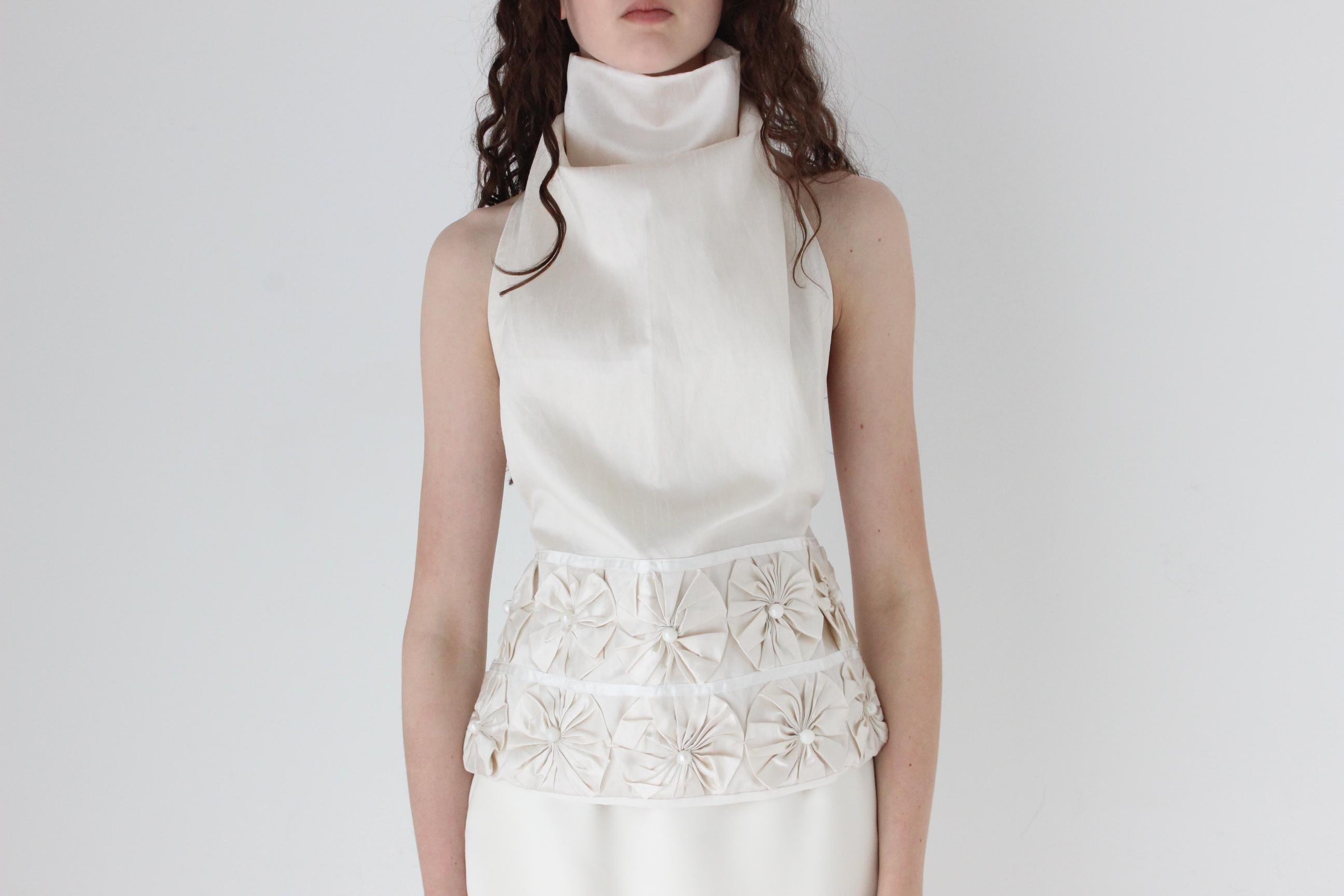 Avant Garde Pinwheel Pearl Halter Top