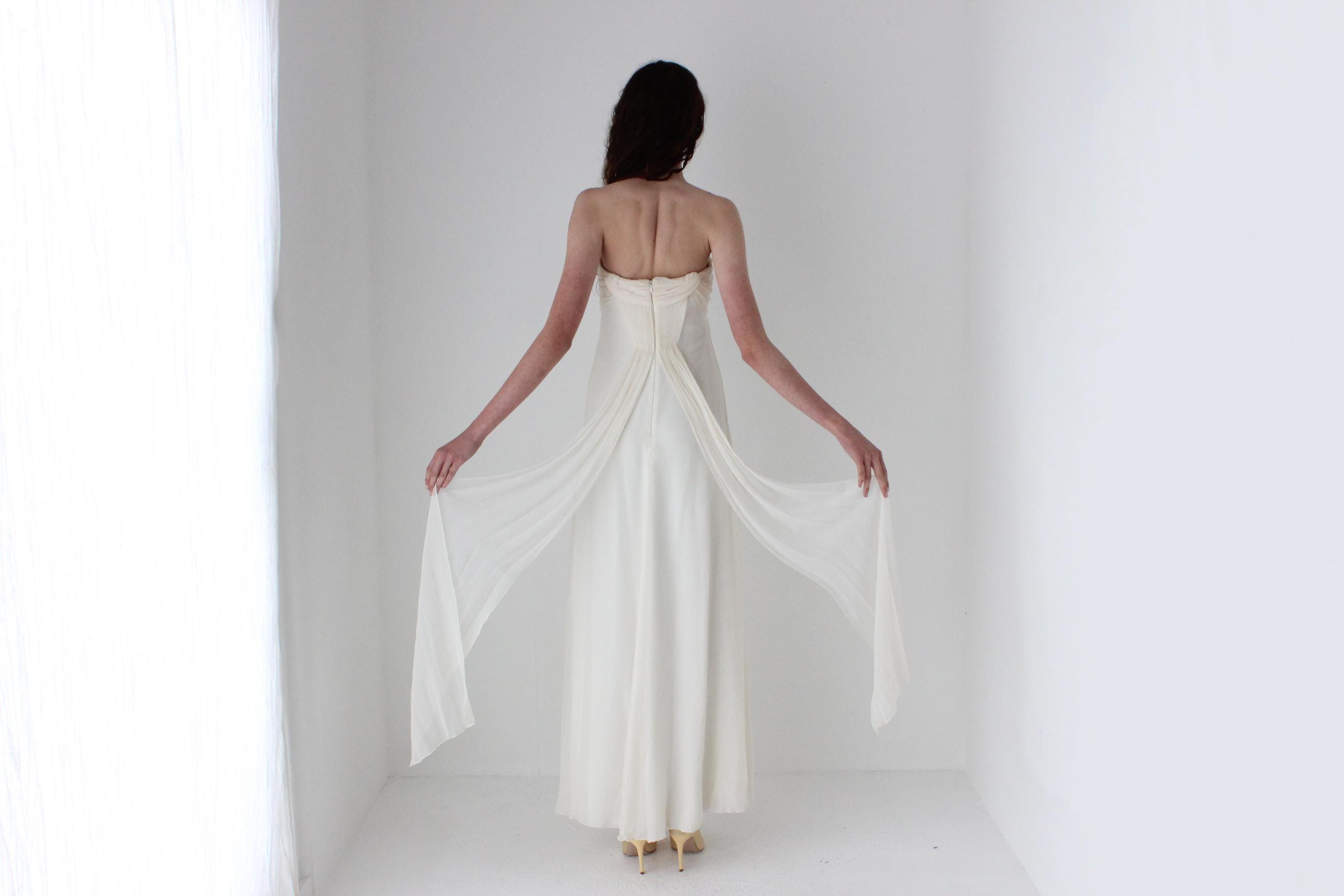 2000s Lisa Ho Whimsical Silk Georgette Gown