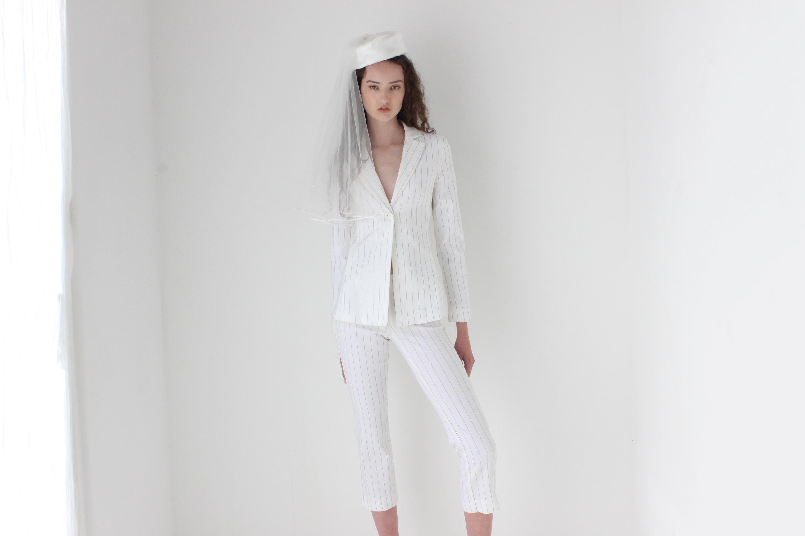 Y2K Pinstripe Capri Suit