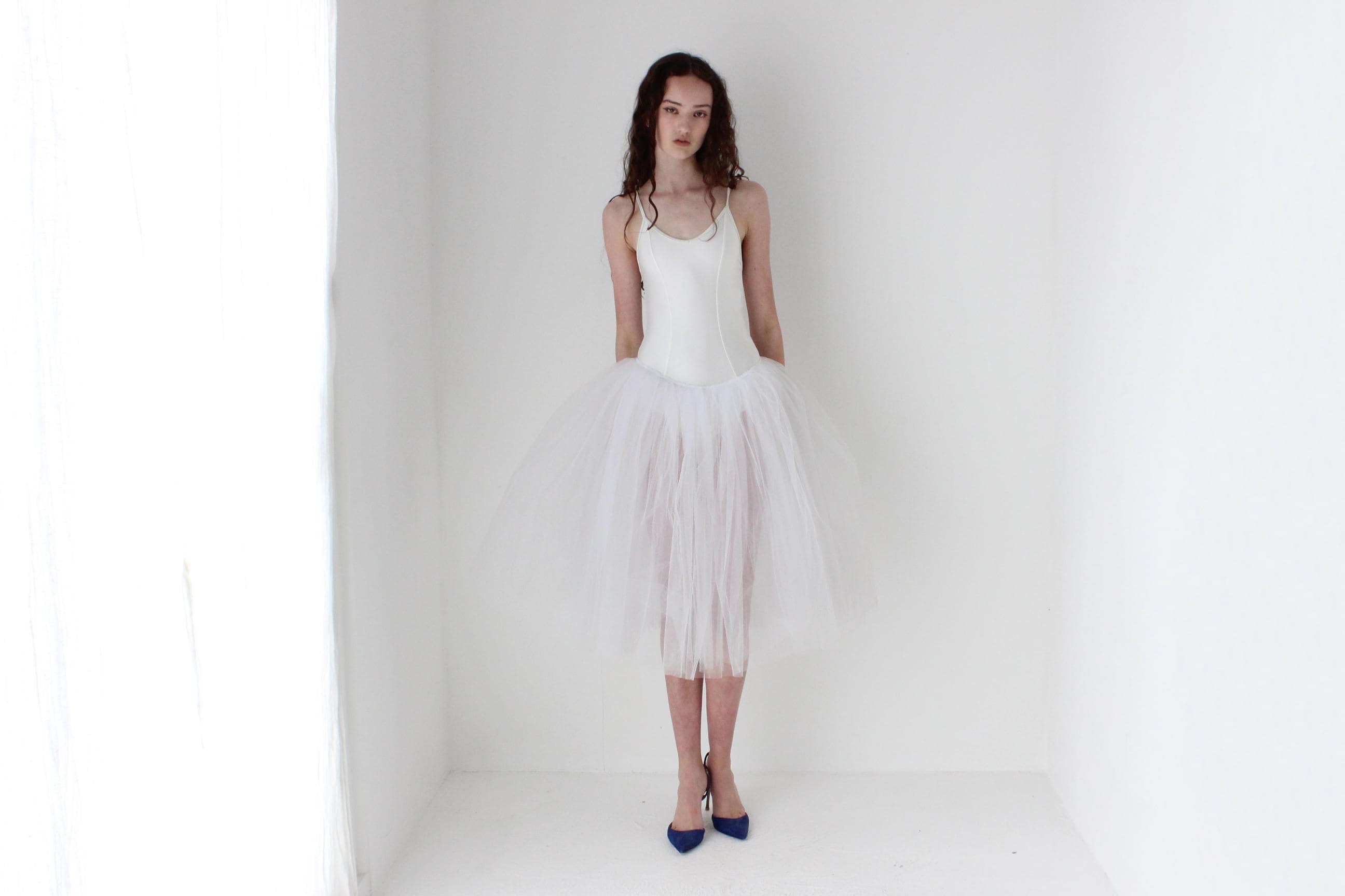 90s White Swan Ballet Tutu Party Dress