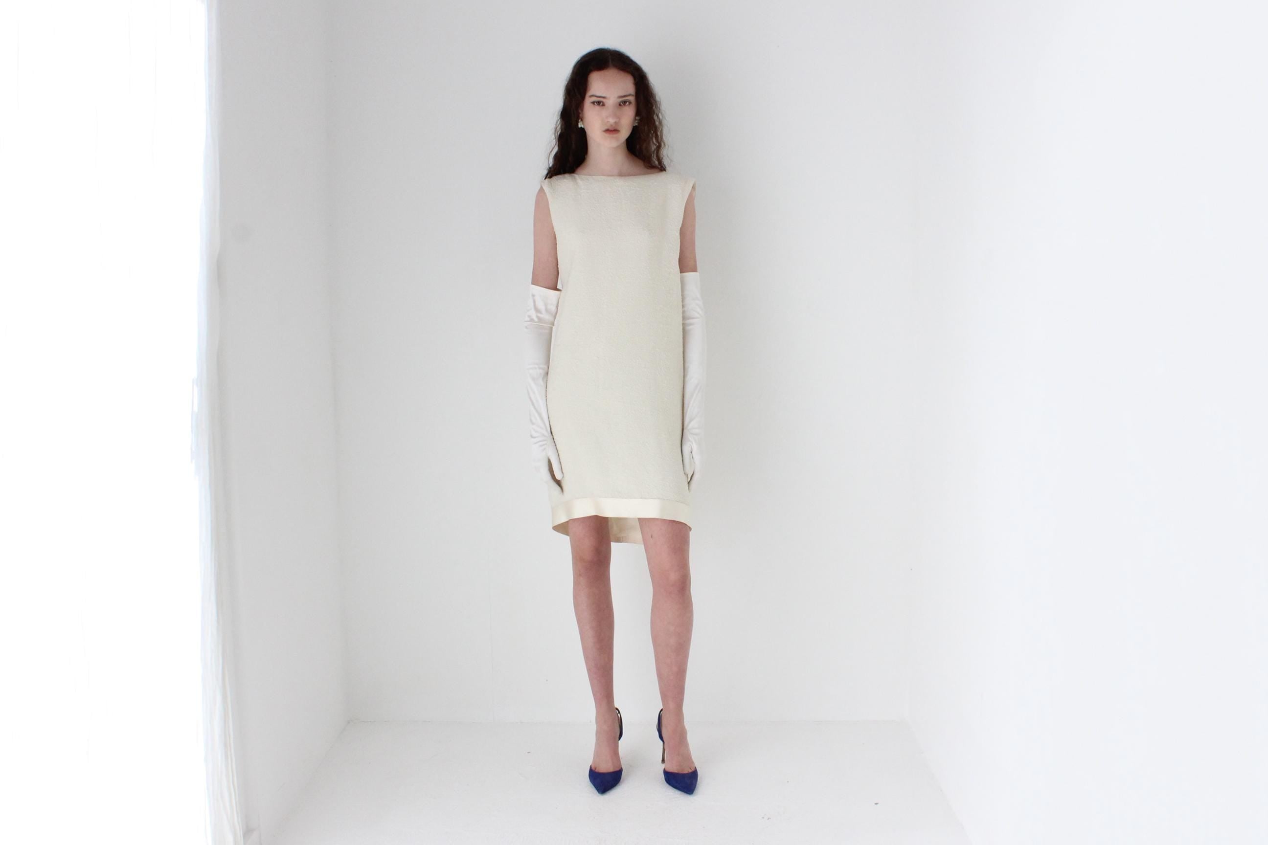 2004 LANVIN Silk Cloque Mini w/ Stunning Rosette