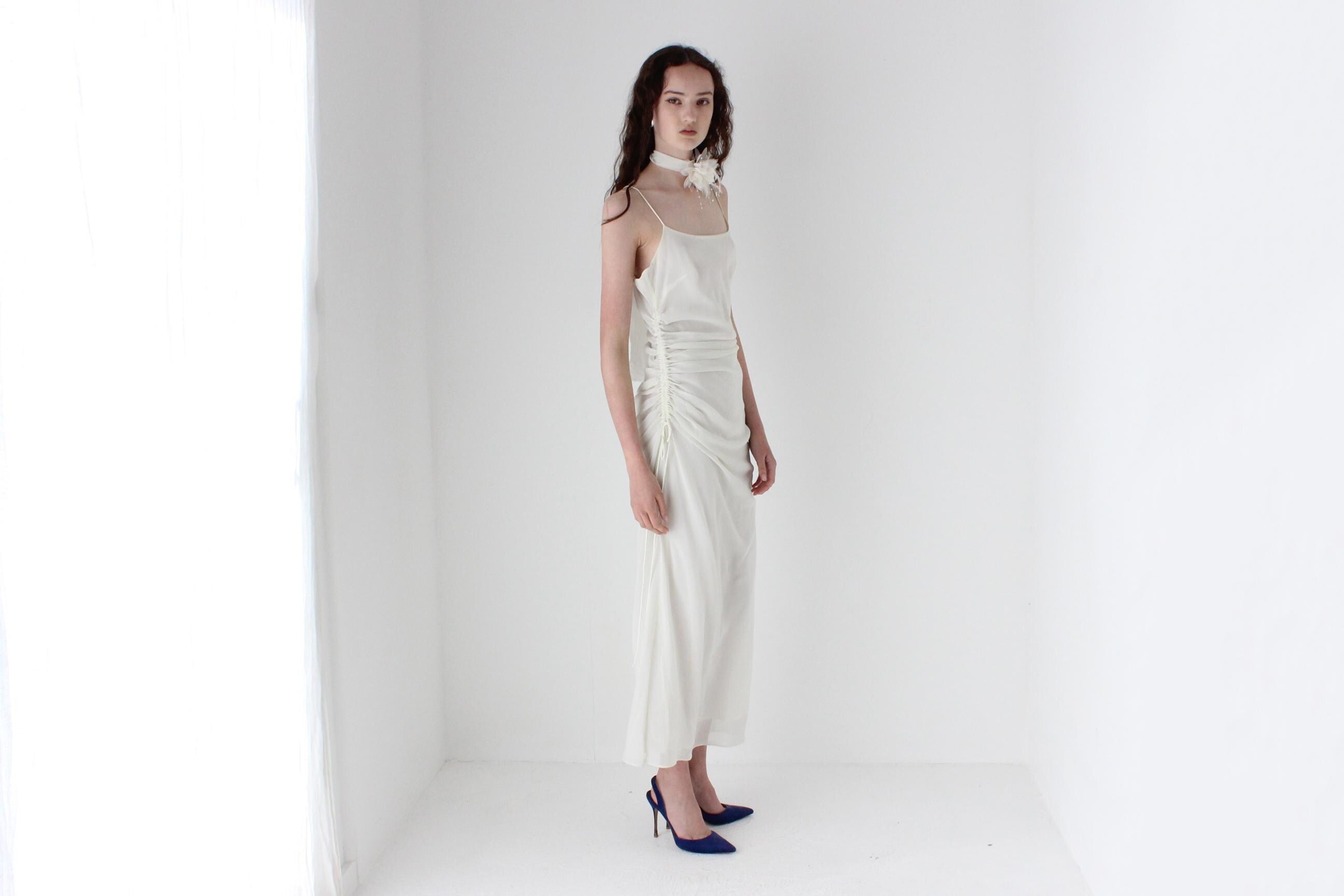 2003 Diane Freis Asymmetric Spaghetti Strap Dress