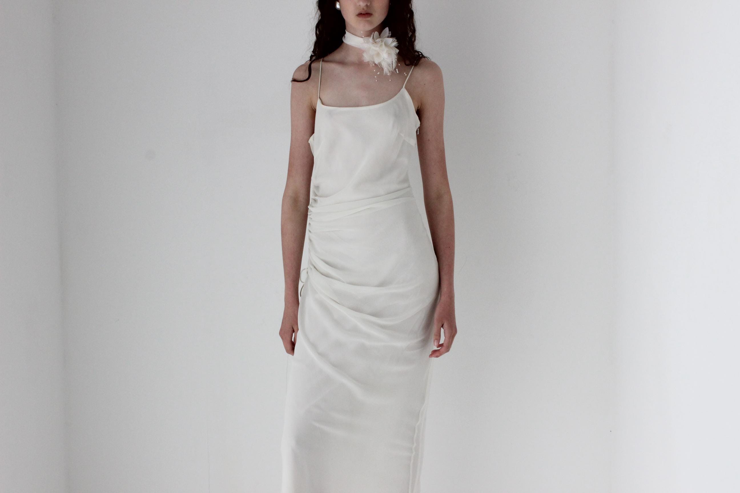 2003 Diane Freis Asymmetric Spaghetti Strap Dress