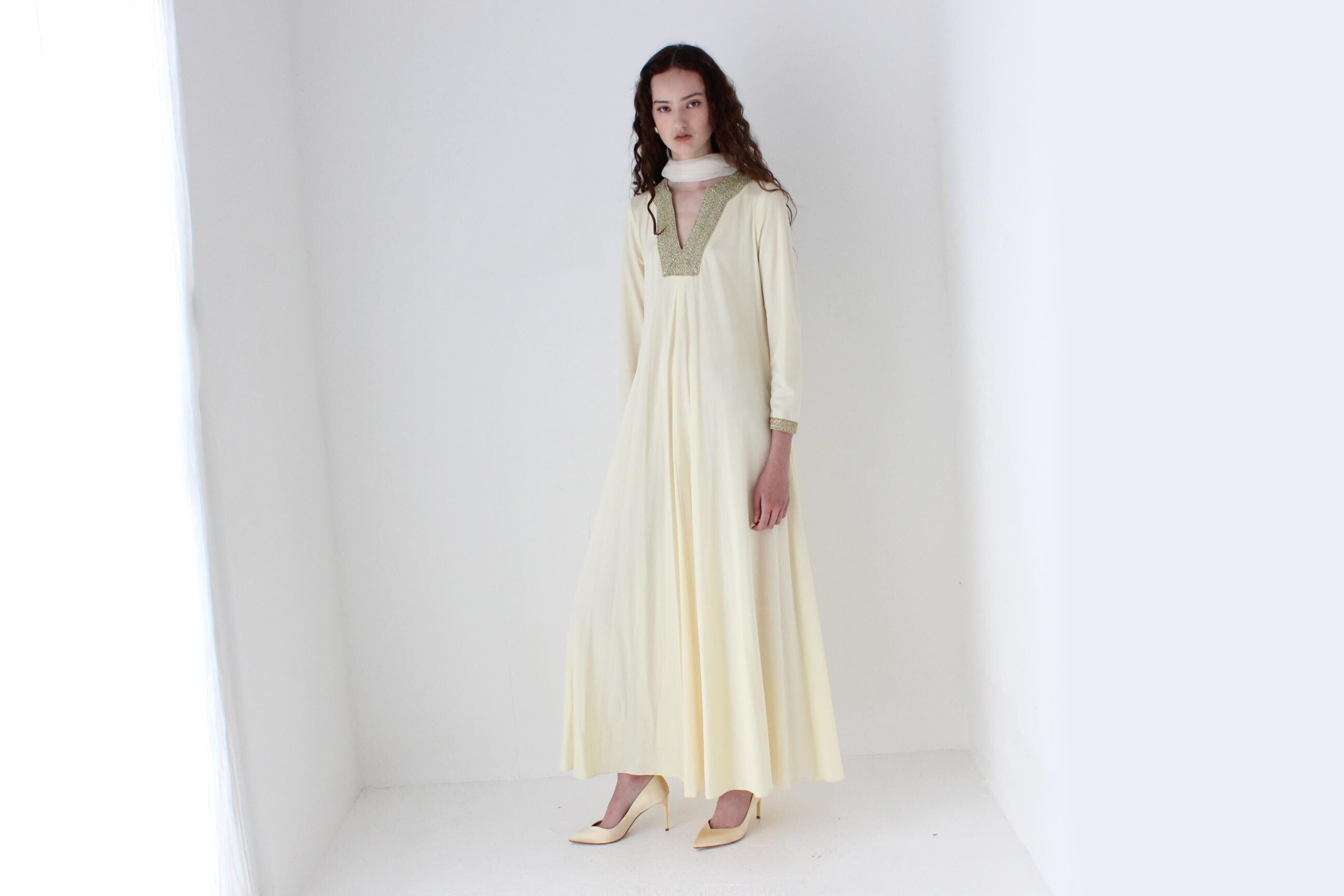 70s Disco Goddess Sweeping Jersey Dress
