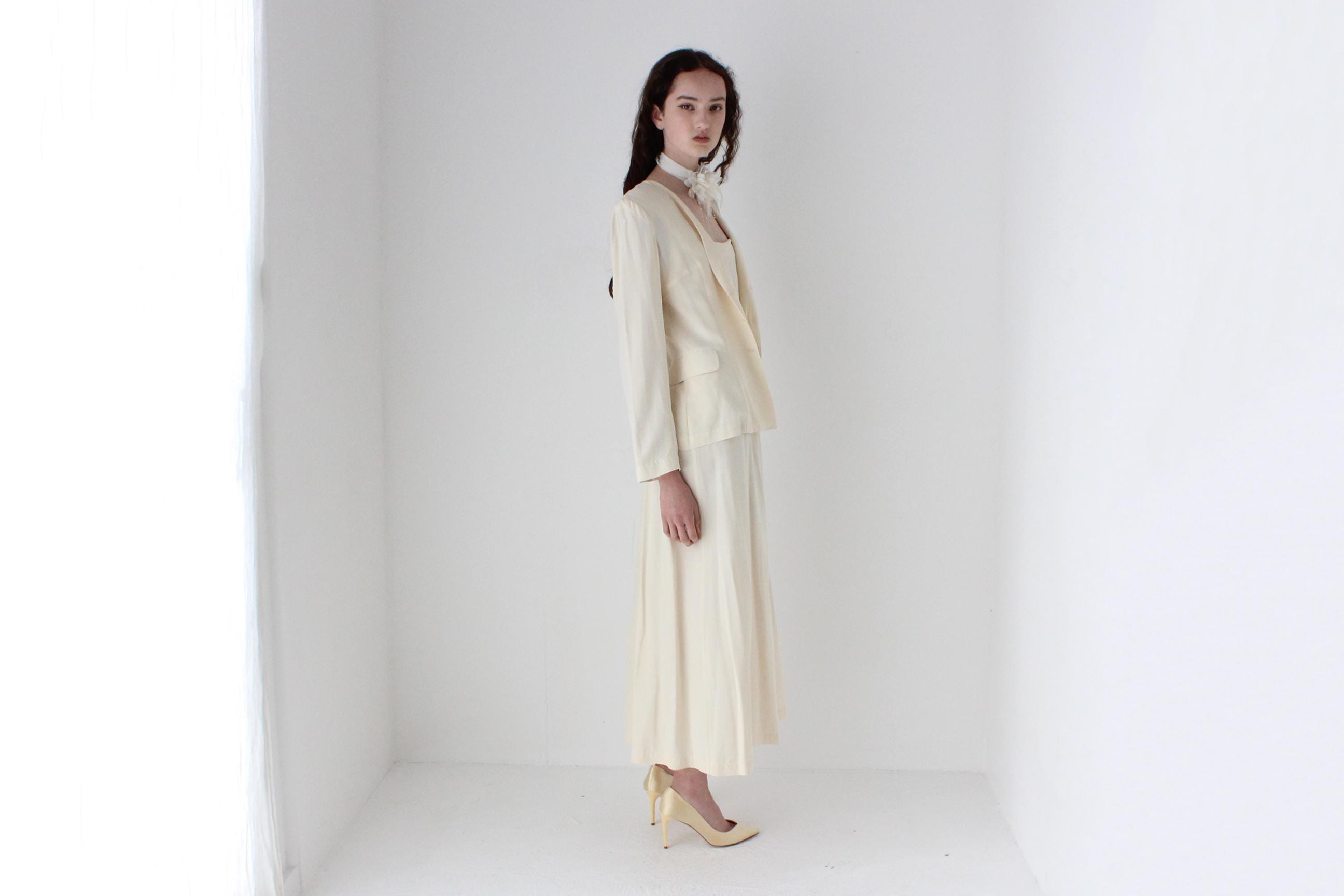90s Morgane Le Fey Silk / Wool 'Two Piece' Jacket & Dress