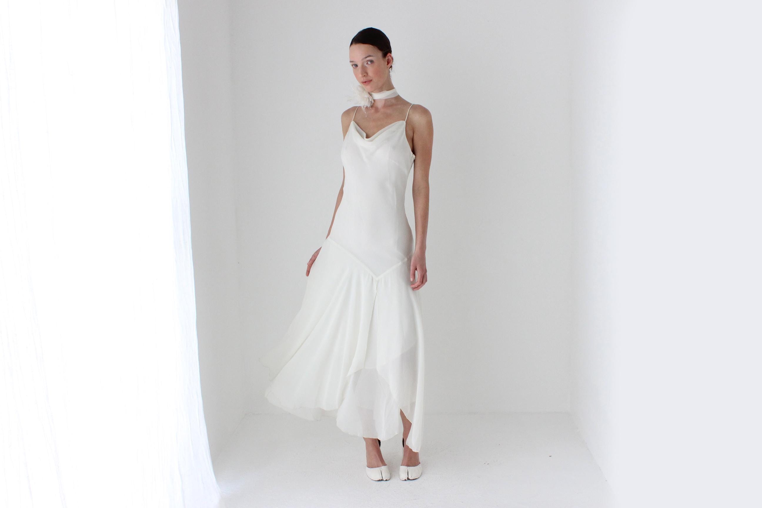 2003 Diane Freis Sexy Bias Cut Asymmetric Slip