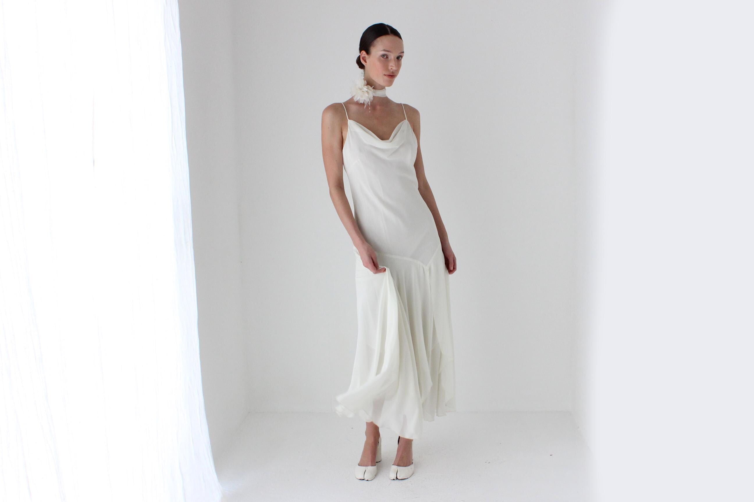 2003 Diane Freis Sexy Bias Cut Asymmetric Slip