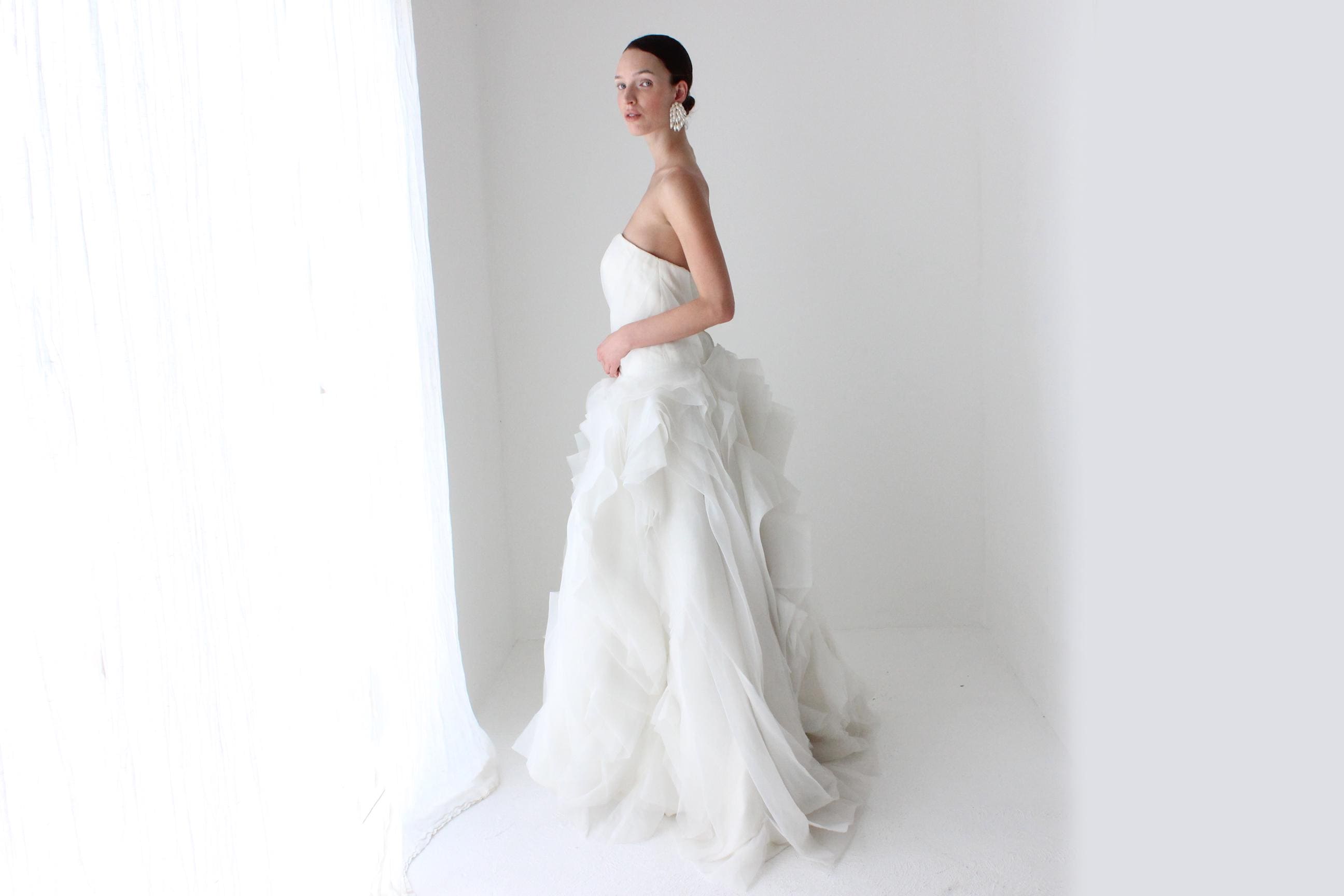 Custom 2000s 'Distressed' Organza Wedding Gown