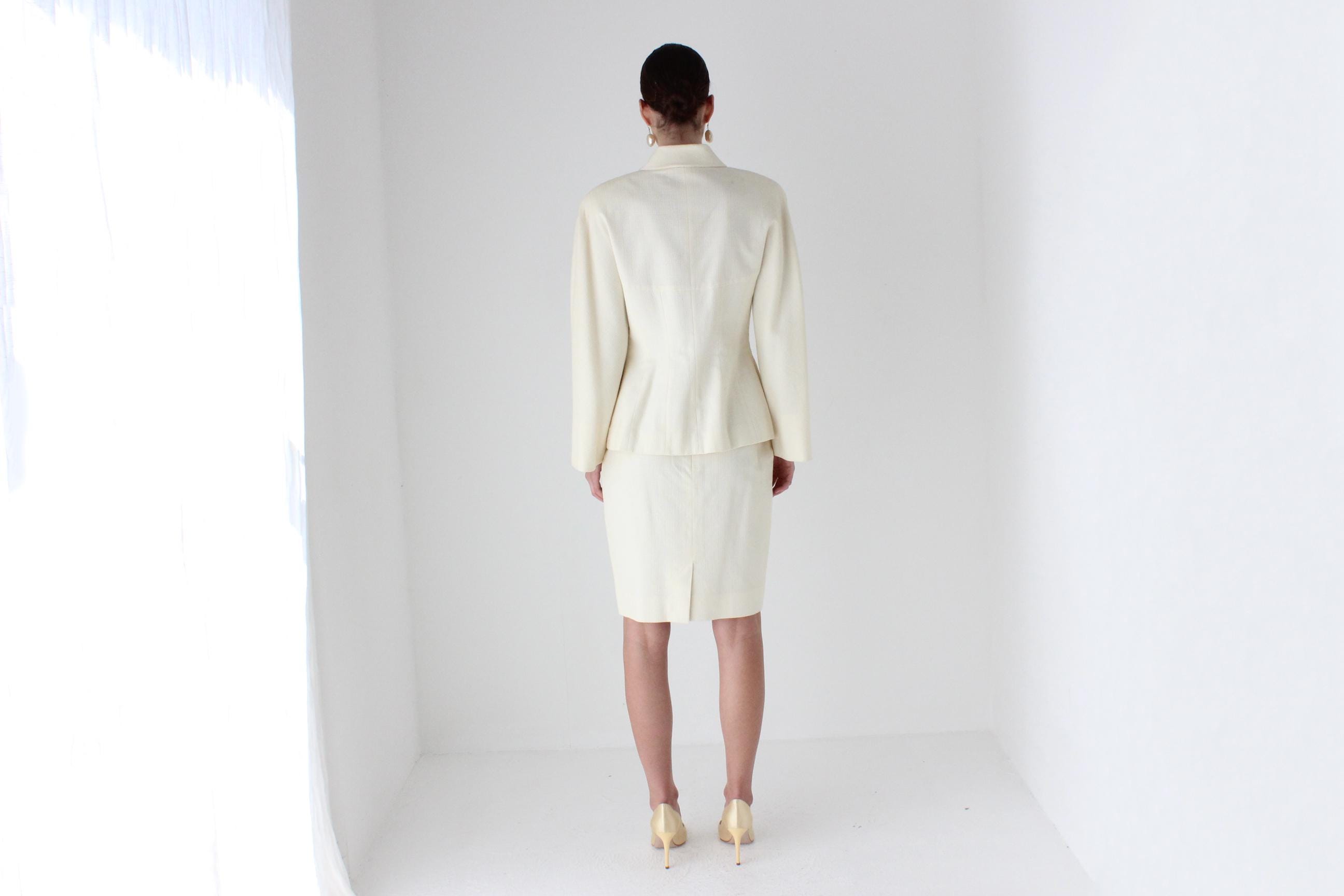 80s Karl Lagerfeld Raglan Shoulder Bridal Suit