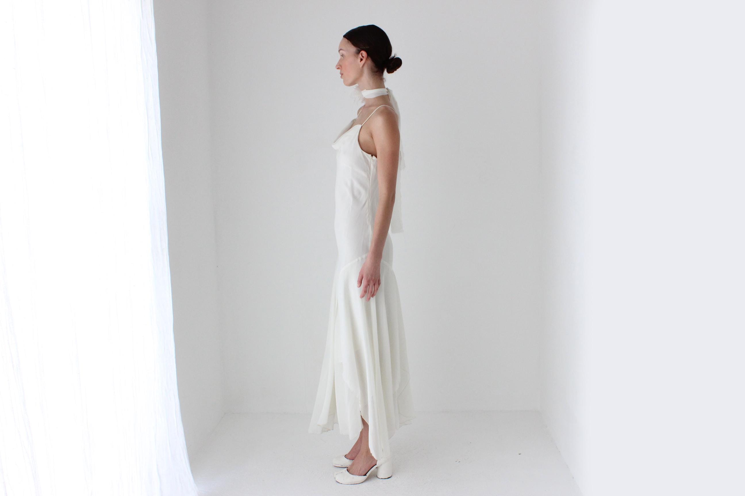 2003 Diane Freis Sexy Bias Cut Asymmetric Slip