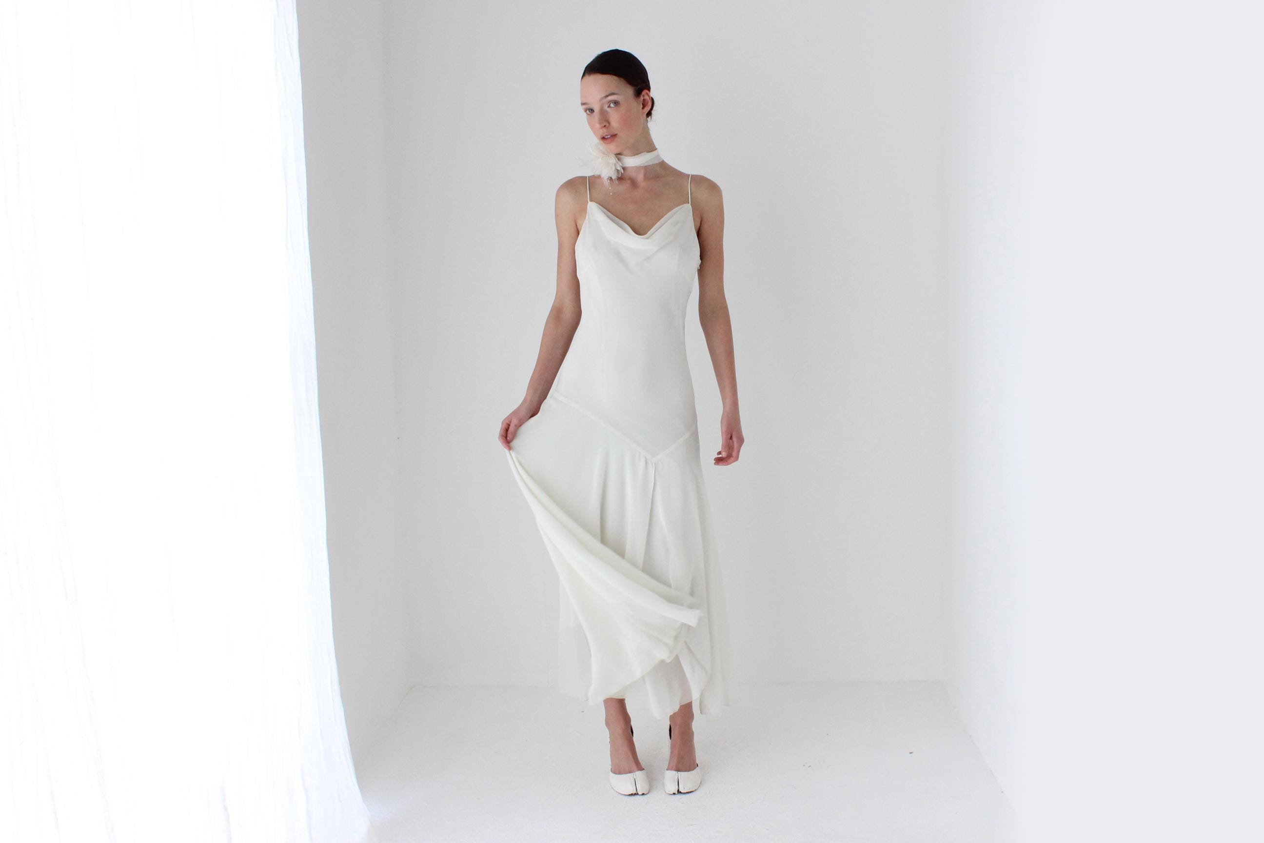 2003 Diane Freis Sexy Bias Cut Asymmetric Slip
