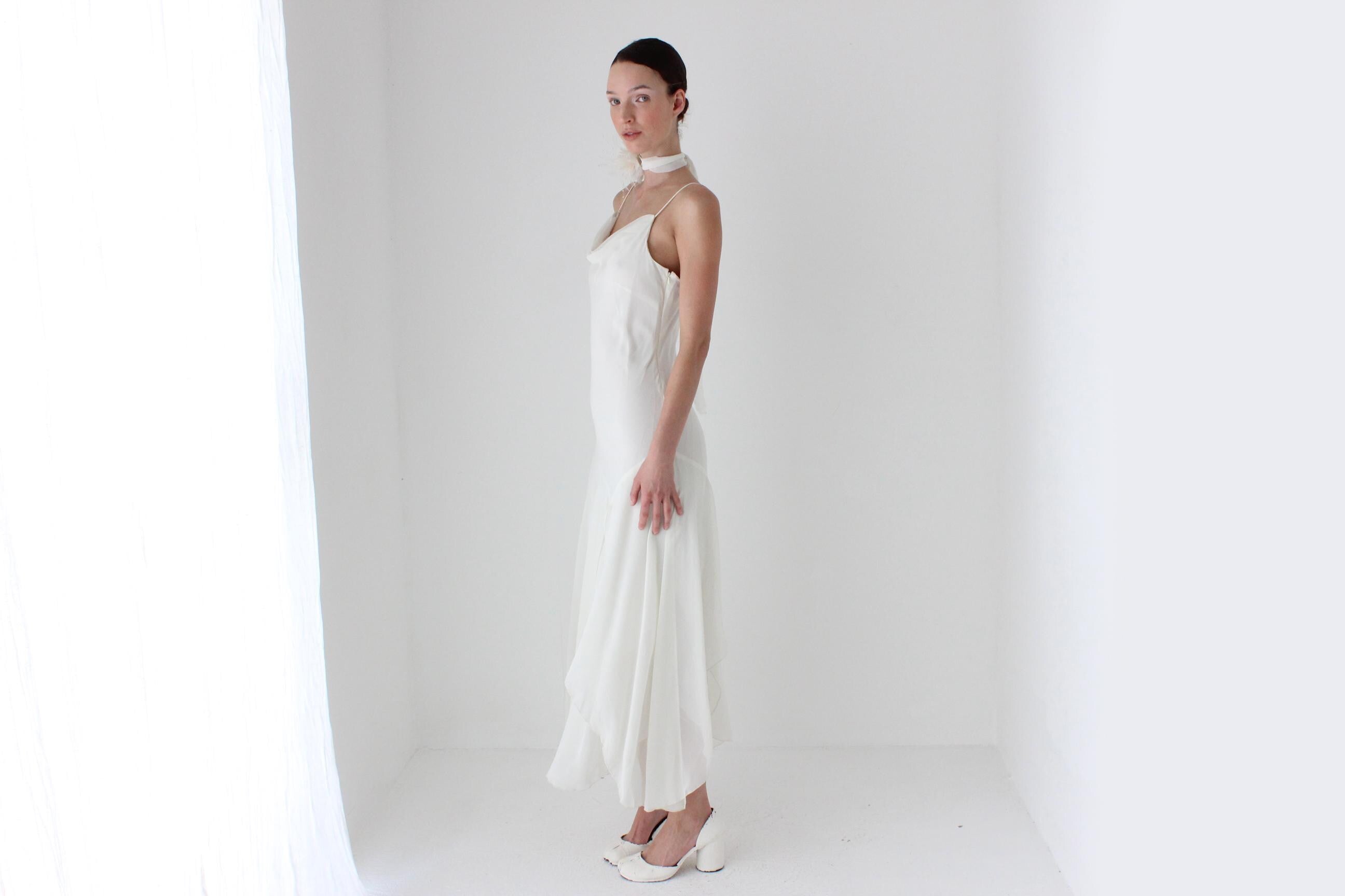 2003 Diane Freis Sexy Bias Cut Asymmetric Slip