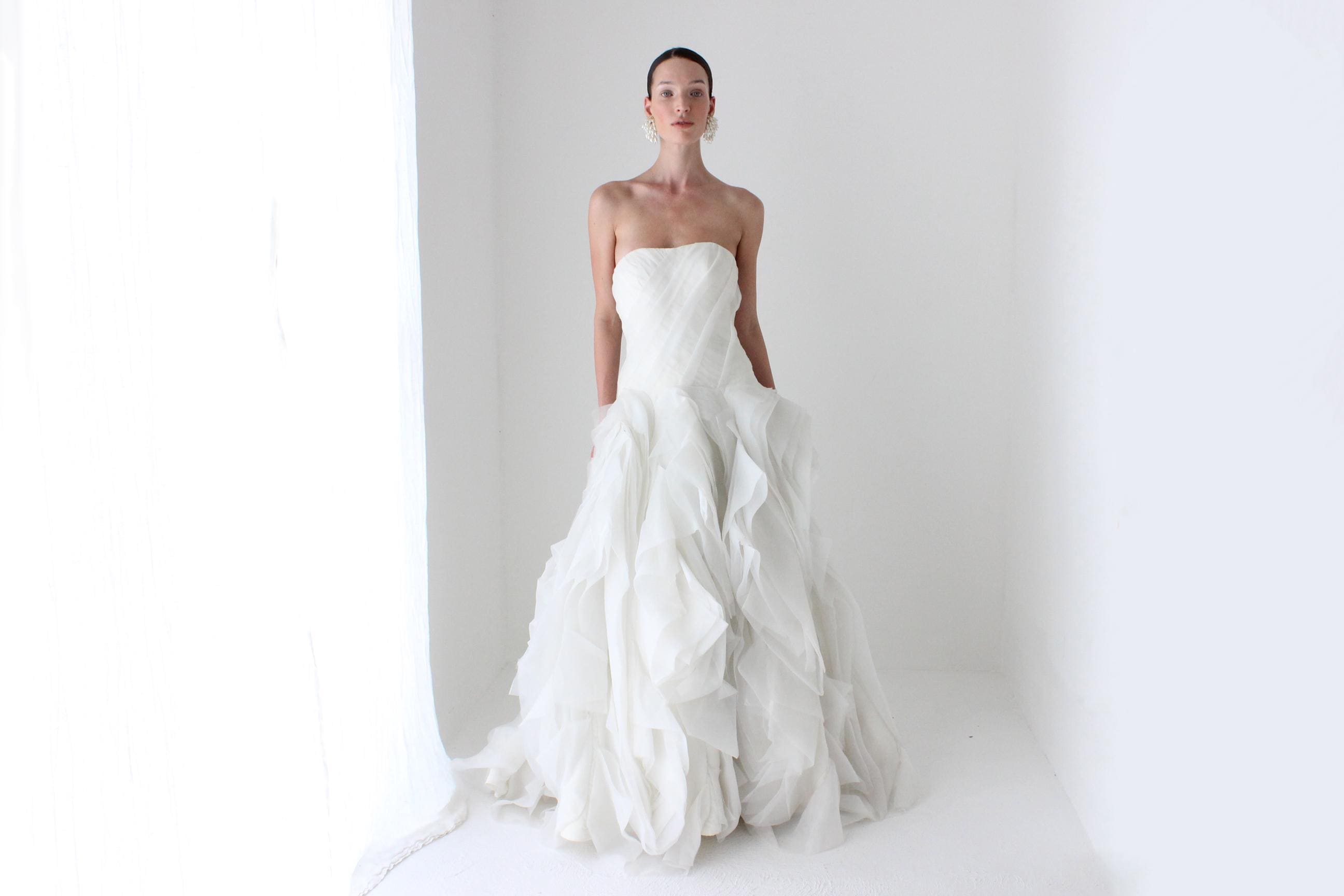 Custom 2000s 'Distressed' Organza Wedding Gown