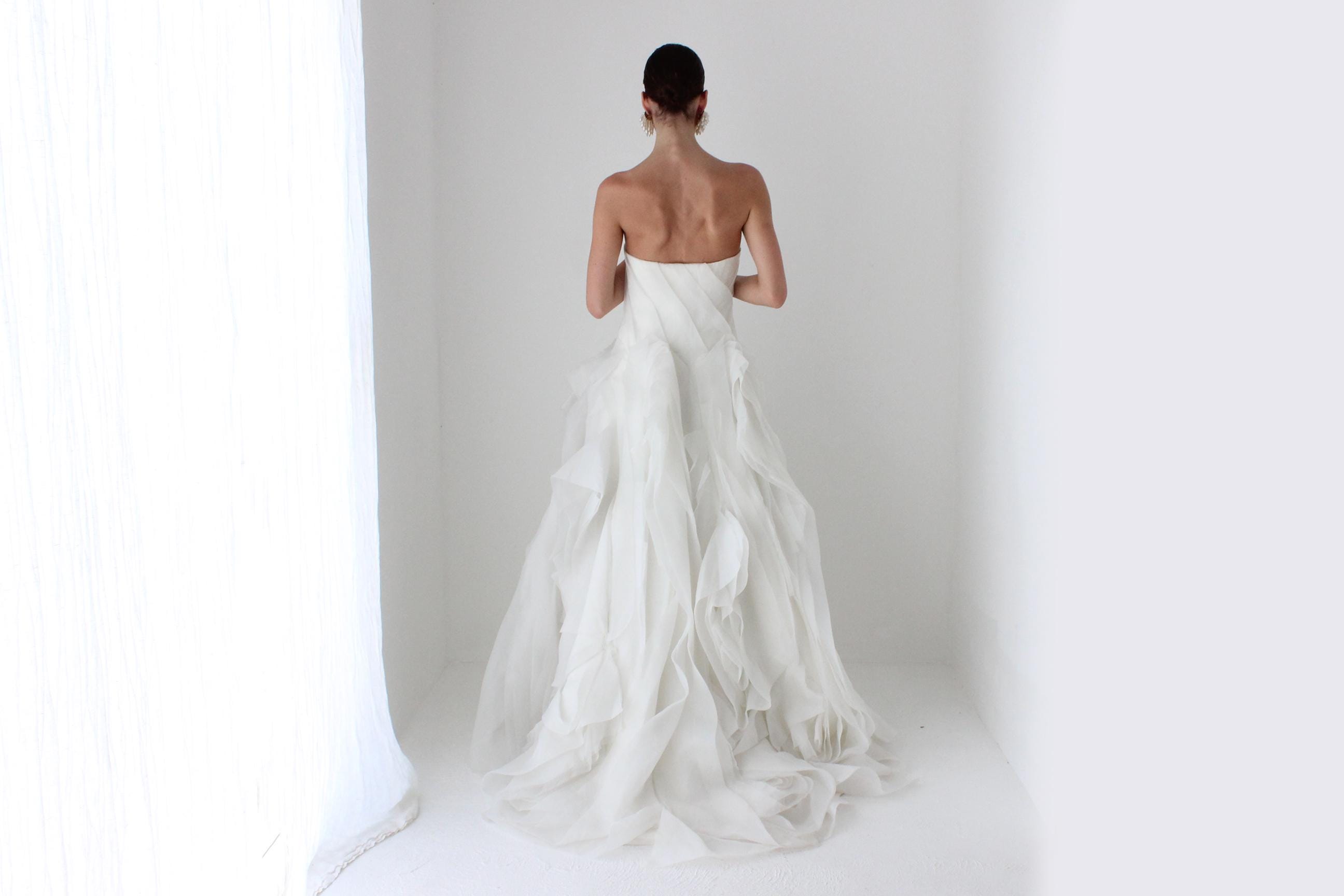 Custom 2000s 'Distressed' Organza Wedding Gown
